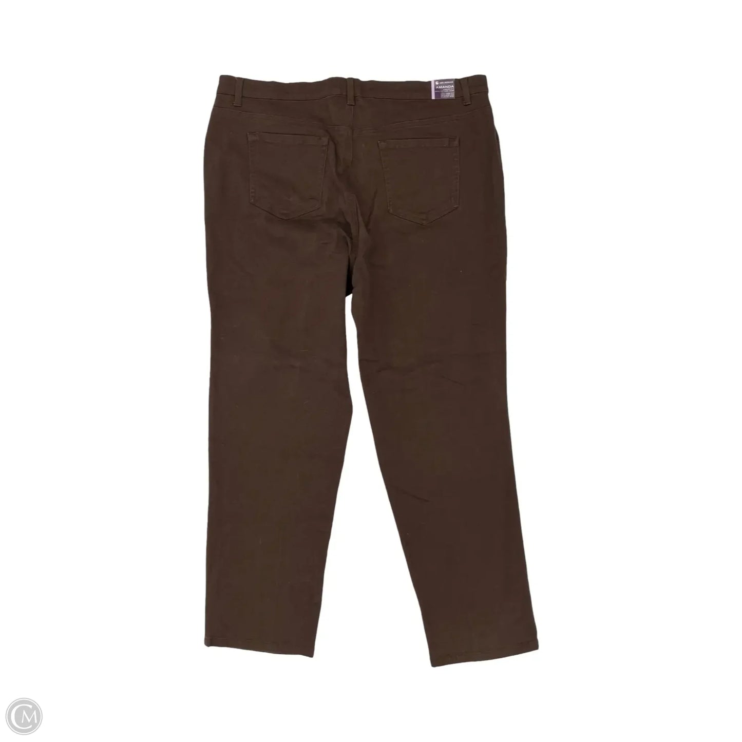 Jeans Straight By Gloria Vanderbilt In Brown Denim, Size: 18w