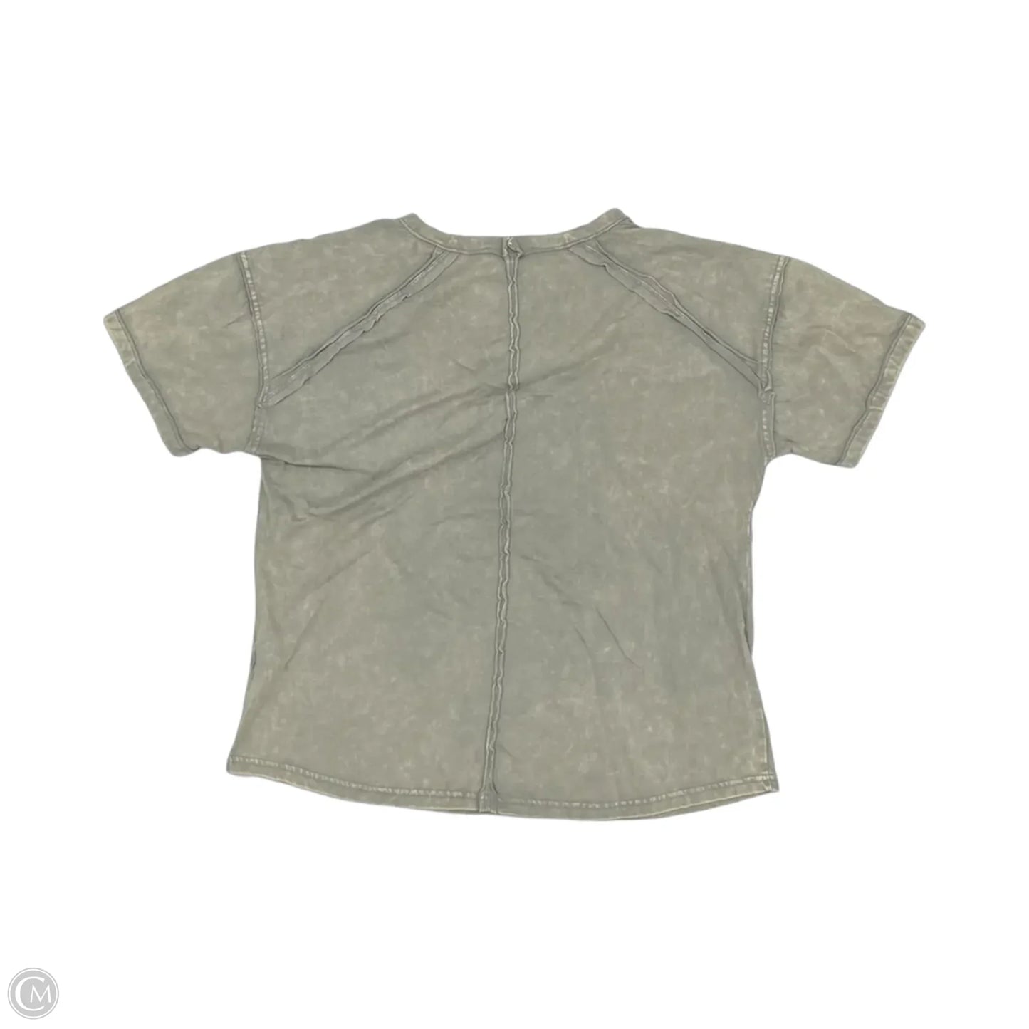 Top Short Sleeve By Zenana In Grey, Size: L