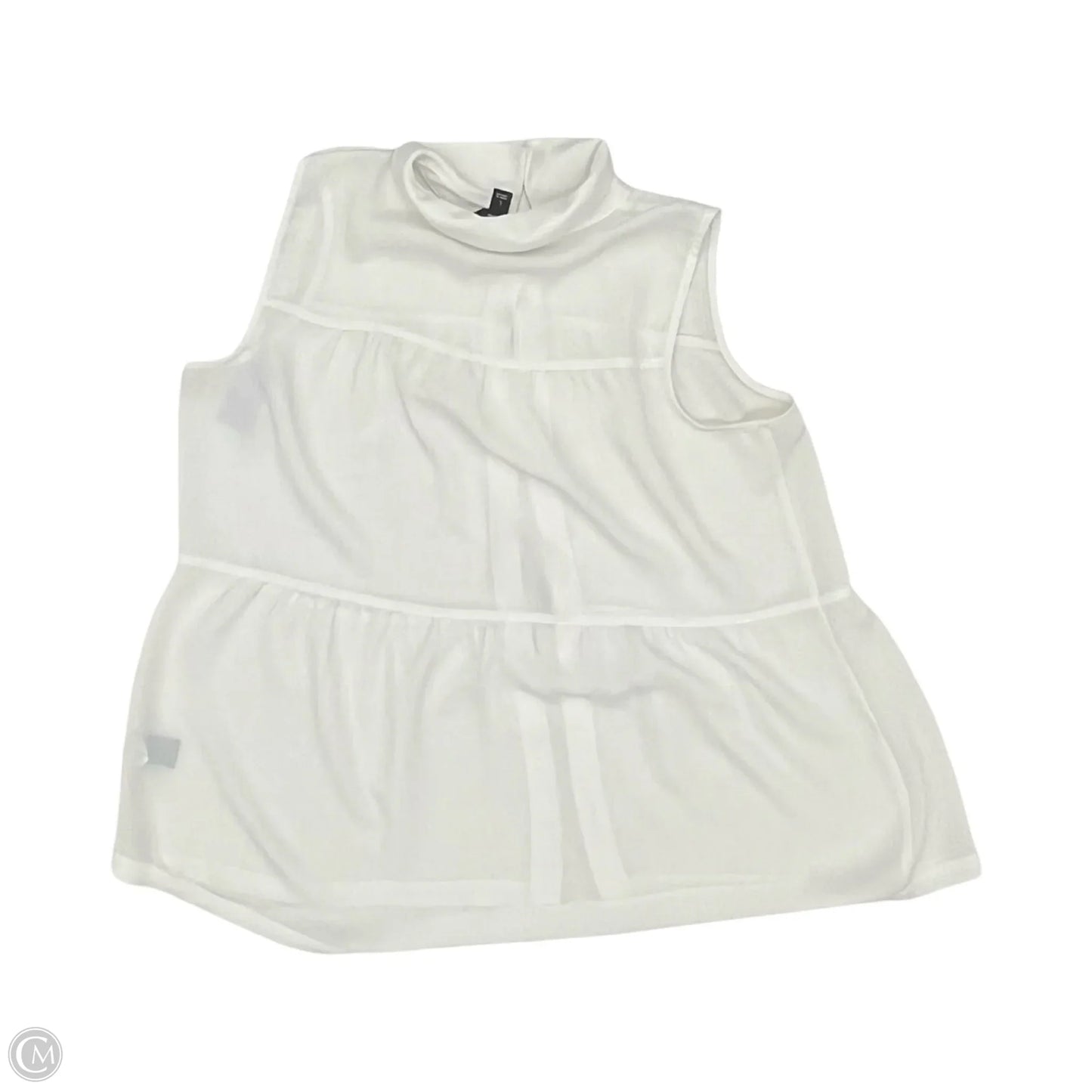 Blouse Sleeveless By Simply Vera In White, Size: L