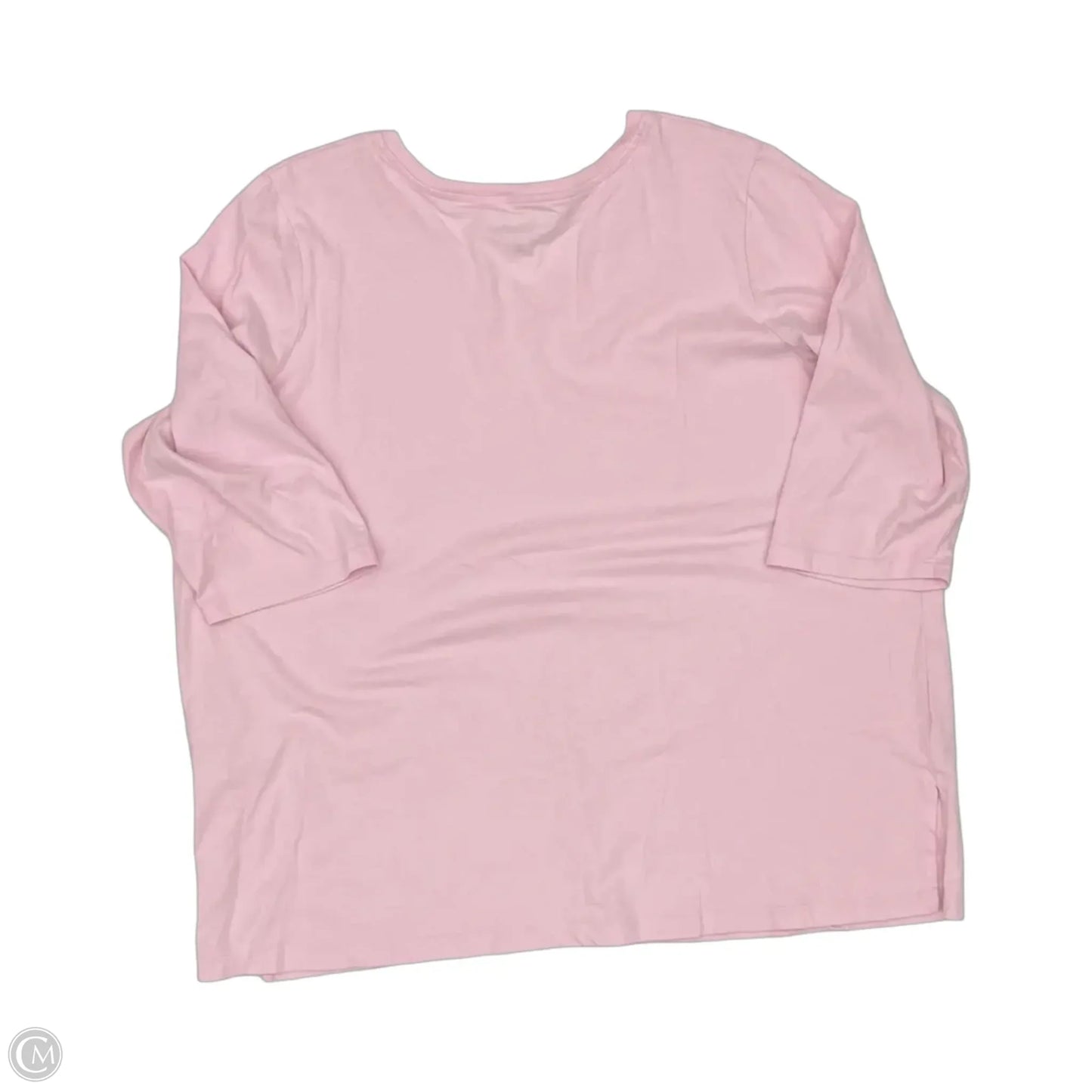 Top Short Sleeve Basic By Woman Within In Pink, Size: 3x