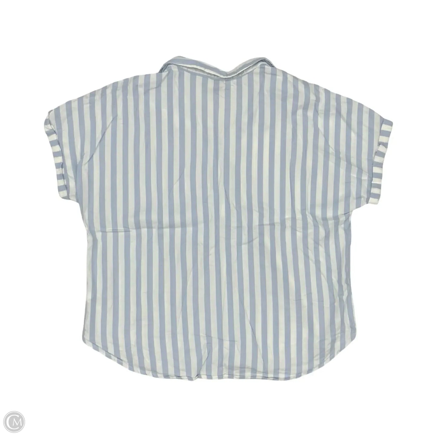 Blouse Short Sleeve By Universal Thread In Blue & White, Size: Xxl