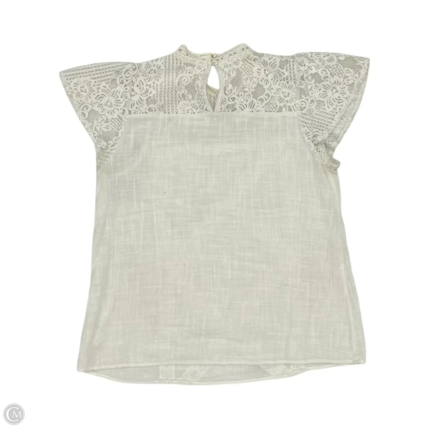 Blouse Short Sleeve By Entro In Cream, Size: S