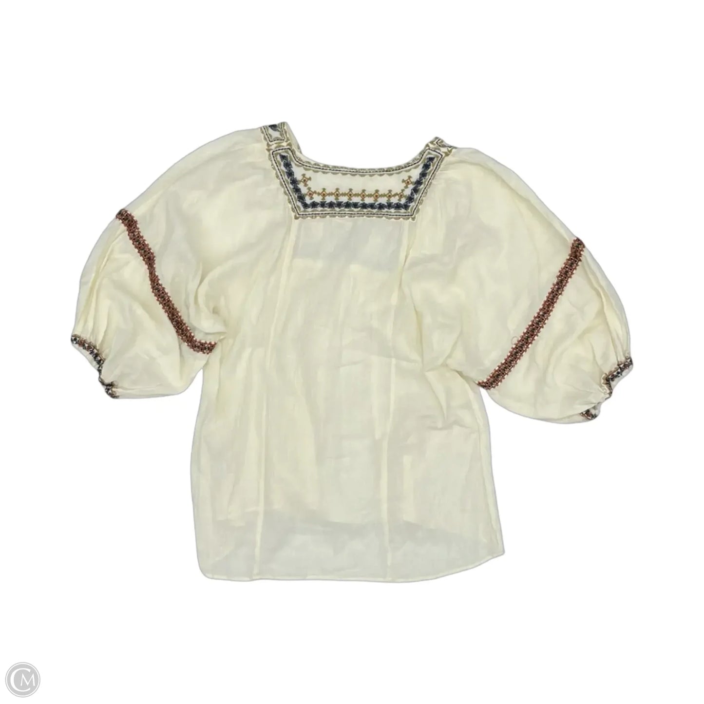 Blouse Short Sleeve By Max Studio In Cream, Size: M