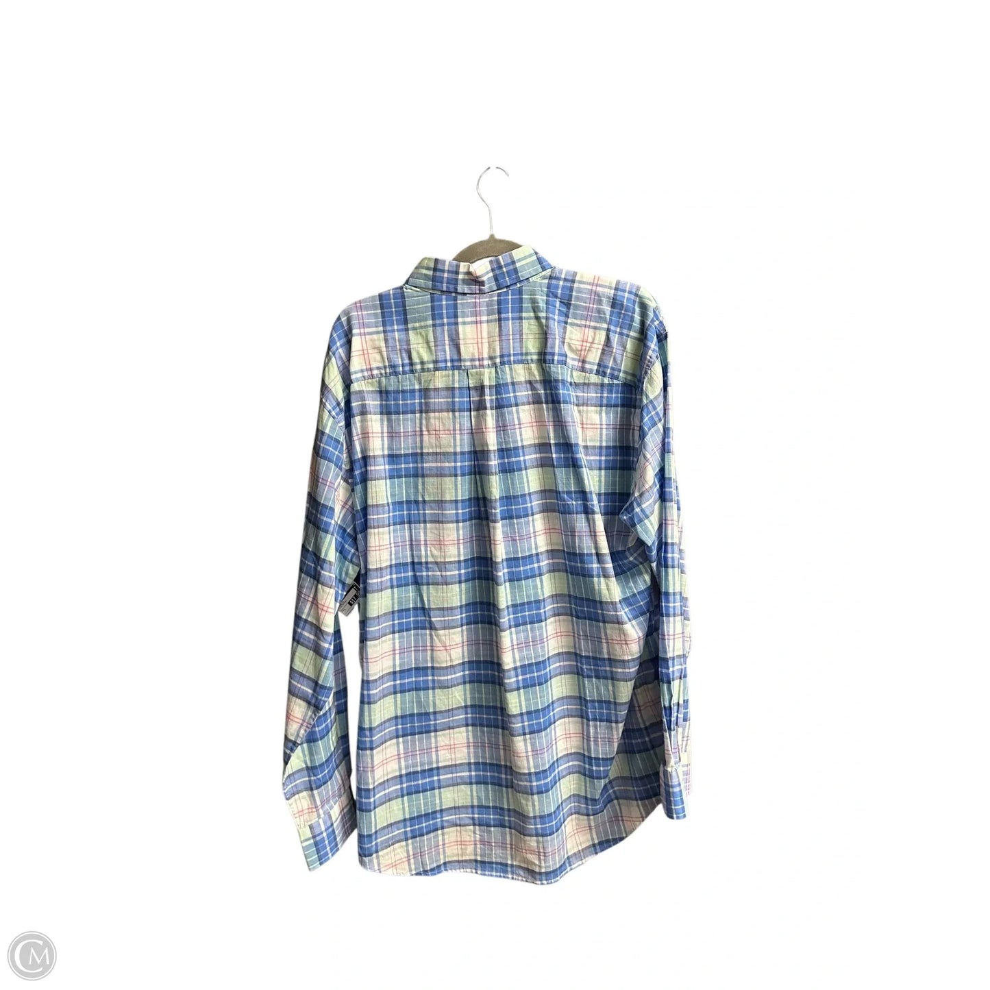 Blouse Long Sleeve By Vineyard Vines In Plaid Pattern, Size: L