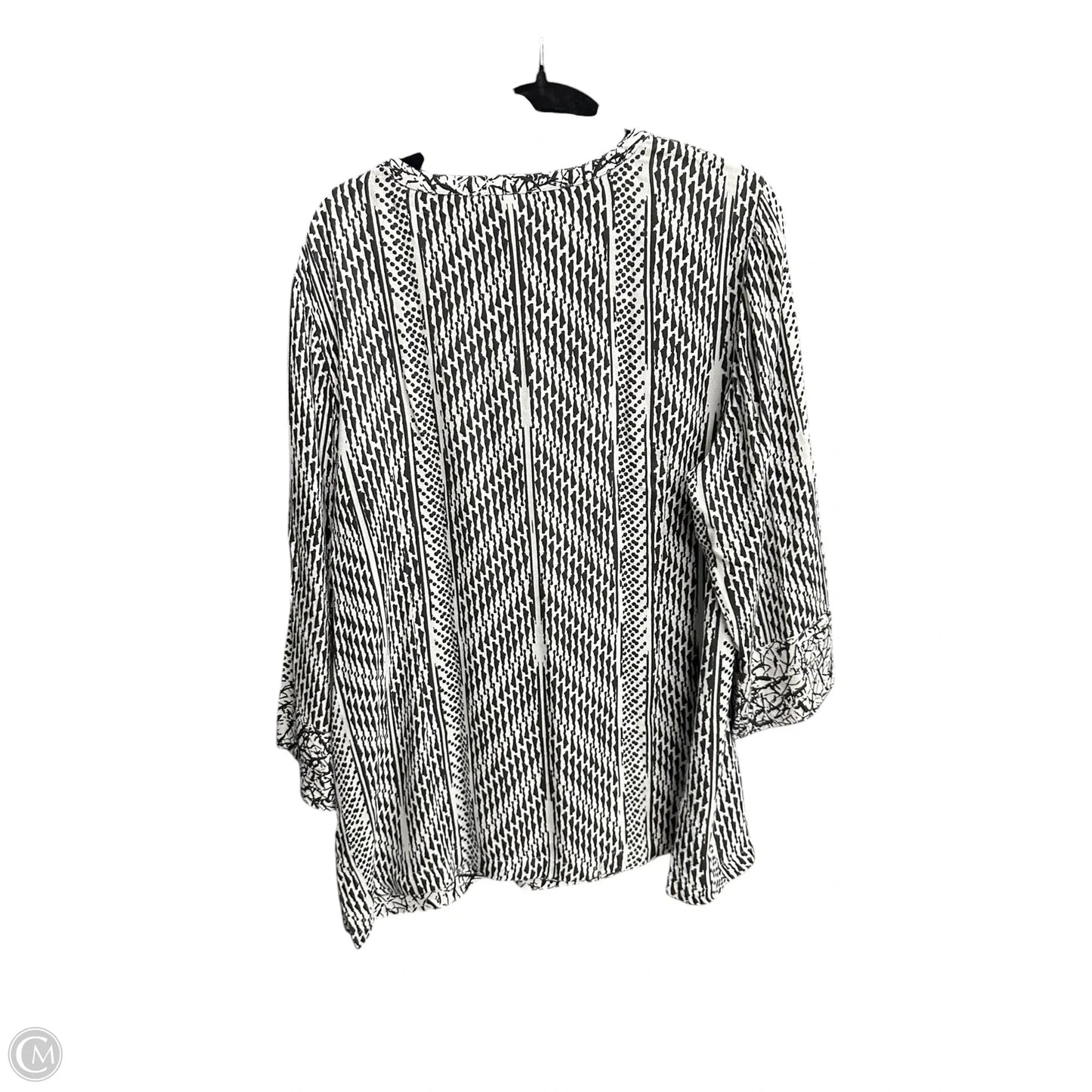 Top 3/4 Sleeve By Soft Surroundings In Black & White, Size: Xl
