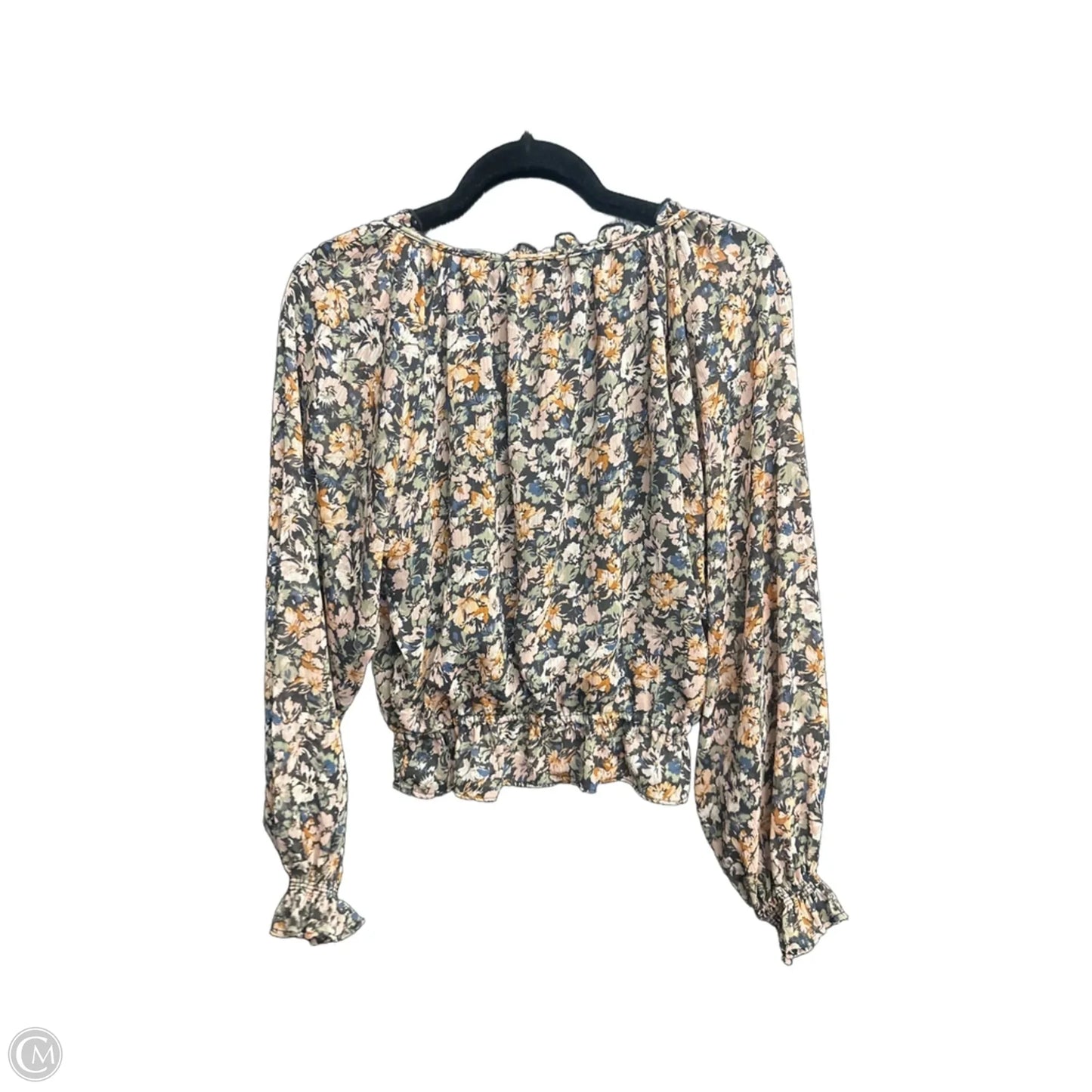 Top Long Sleeve By American Eagle In Floral Print, Size: S
