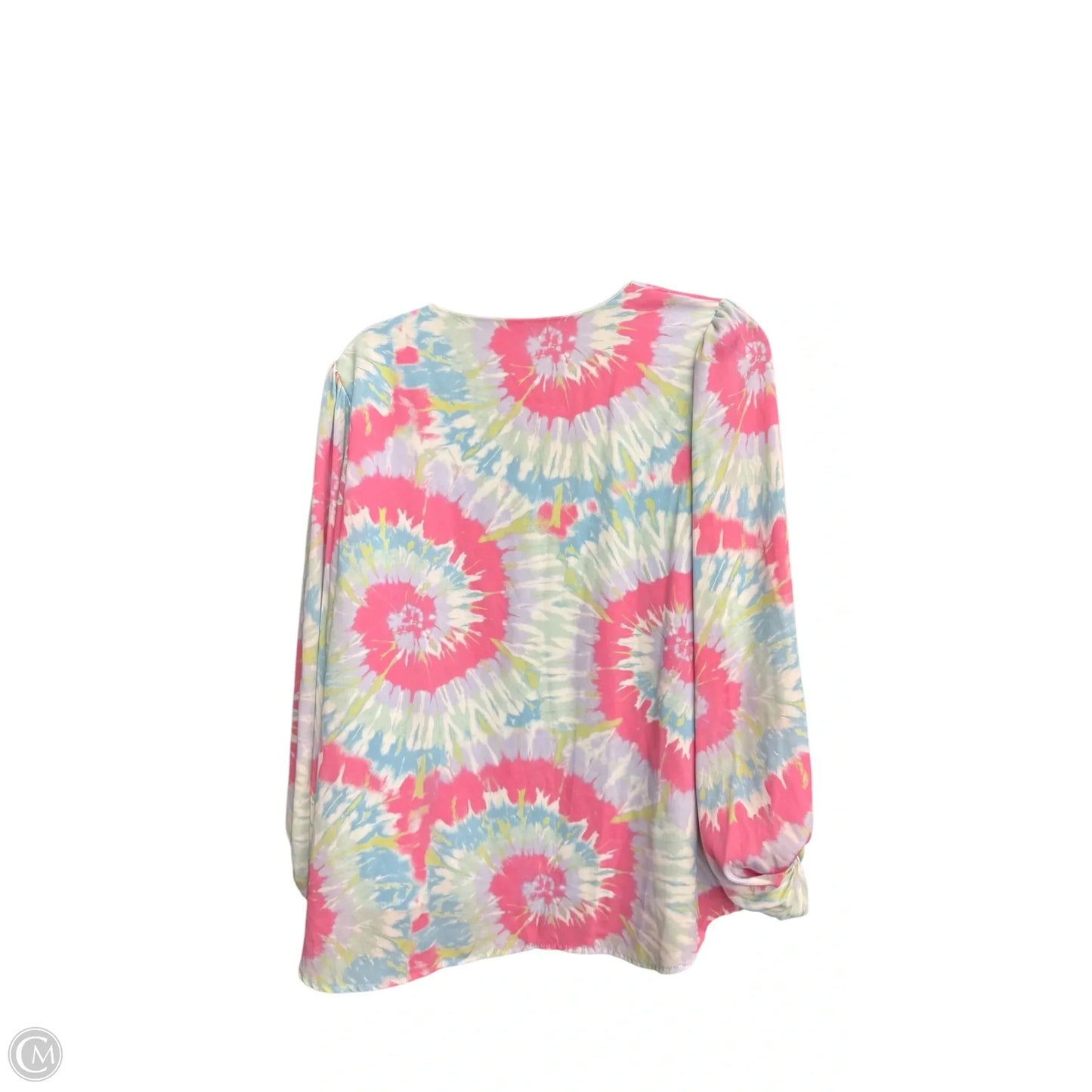 Top Long Sleeve By Adrienne In Tie Dye Print, Size: Xl