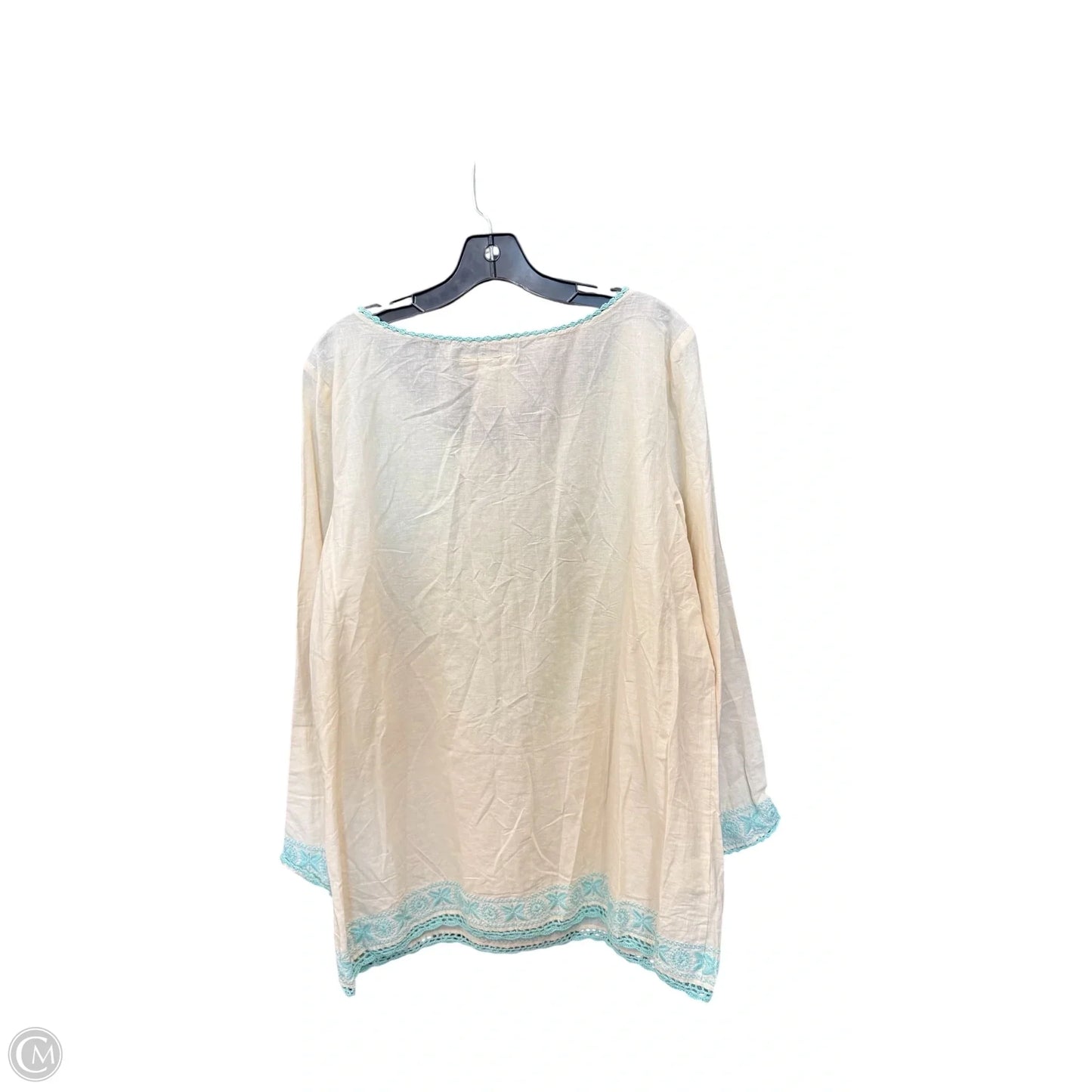 Tunic Long Sleeve By Clothes Mentor In Cream, Size: Xl