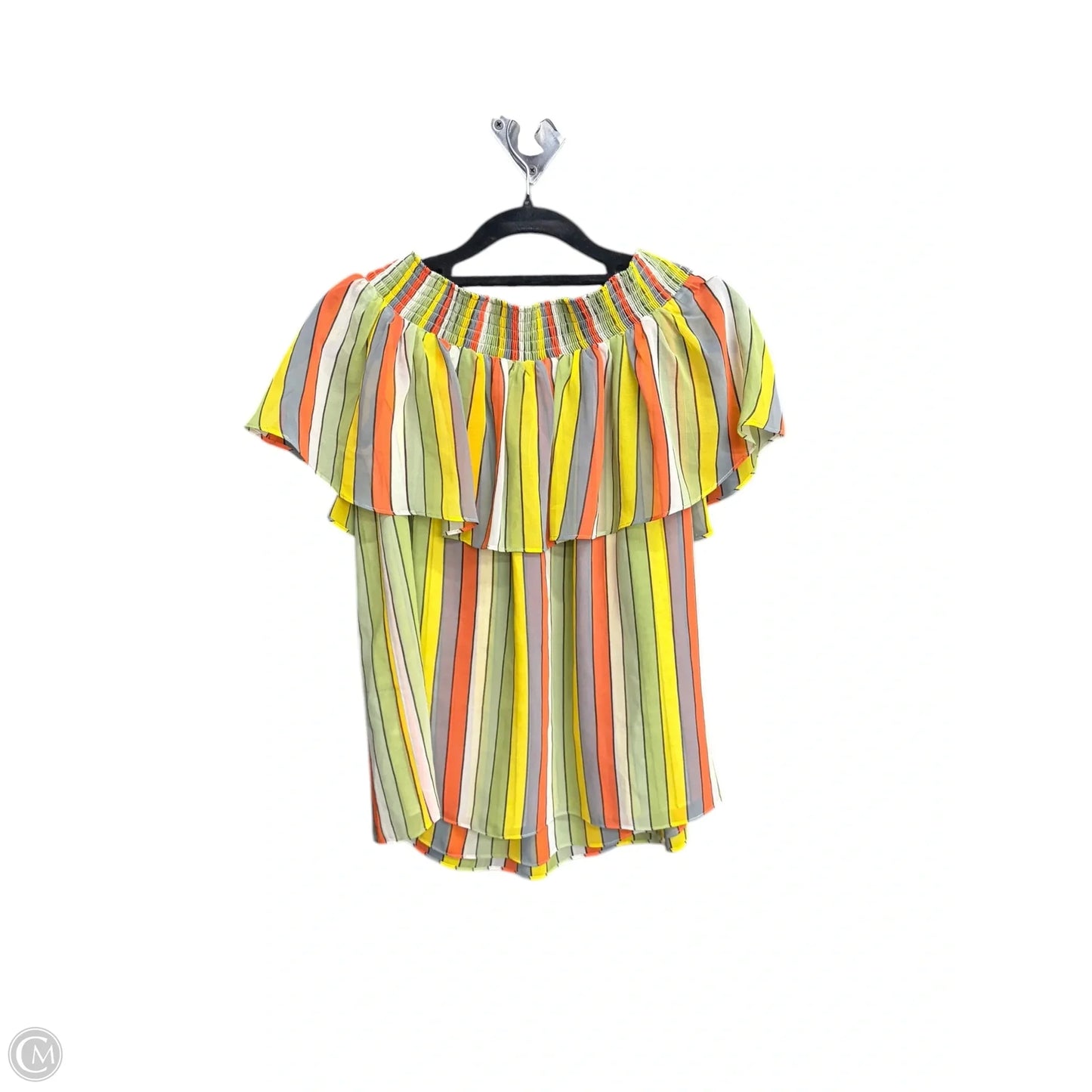 Top Short Sleeve By Cabi In Striped Pattern, Size: S