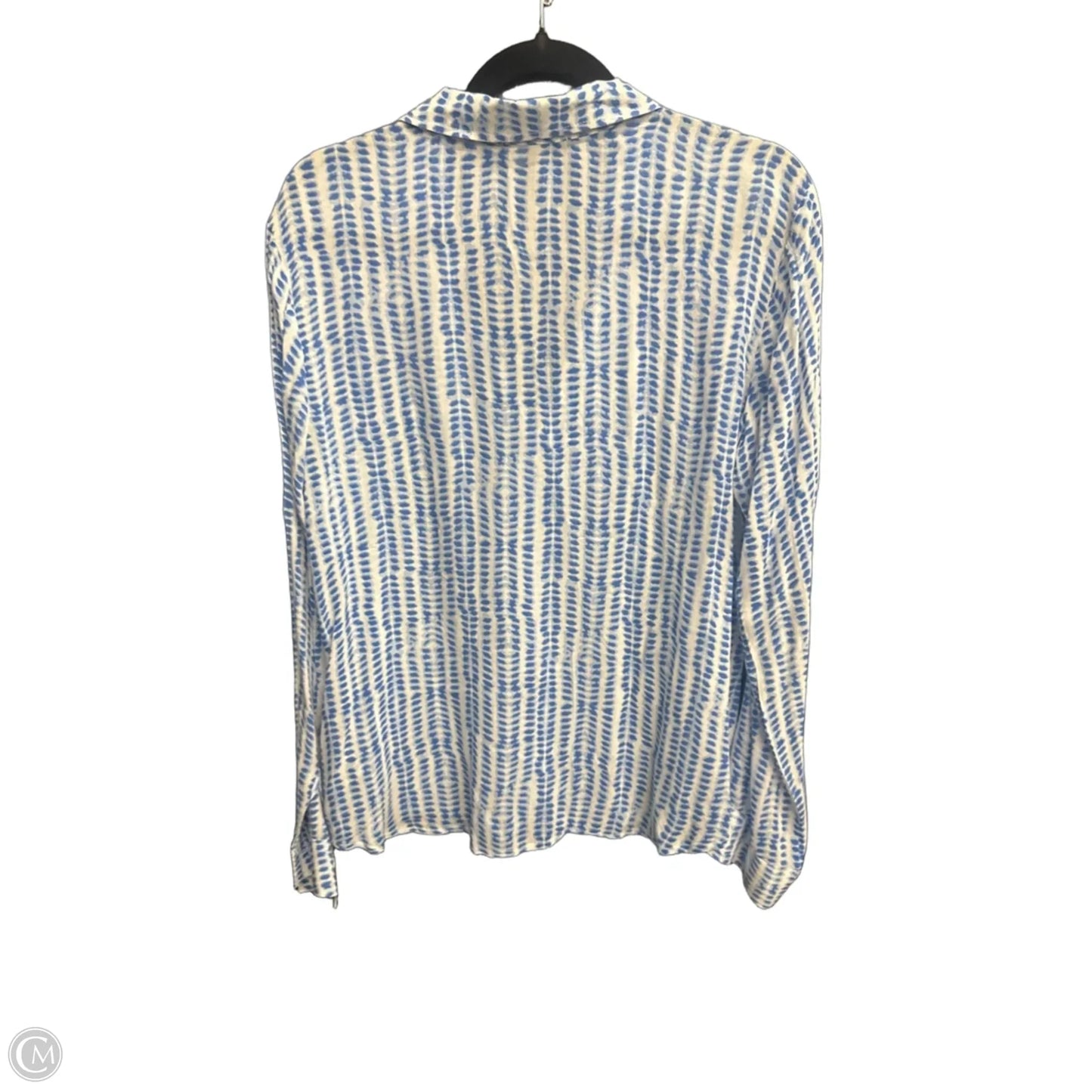 Top Long Sleeve By Cloth & Stone In Blue & White, Size: S