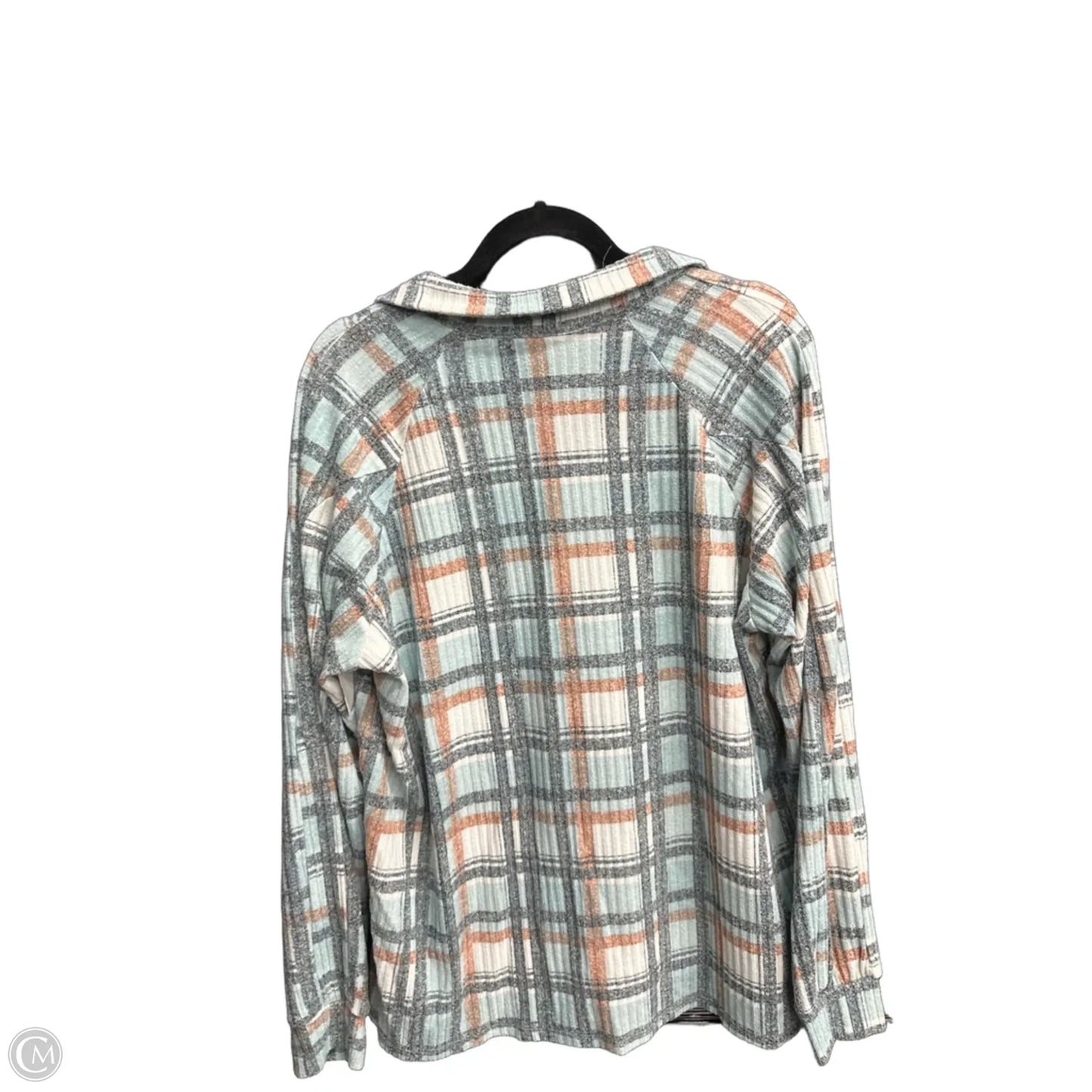 Top Long Sleeve By Clothes Mentor In Checkered Pattern, Size: L