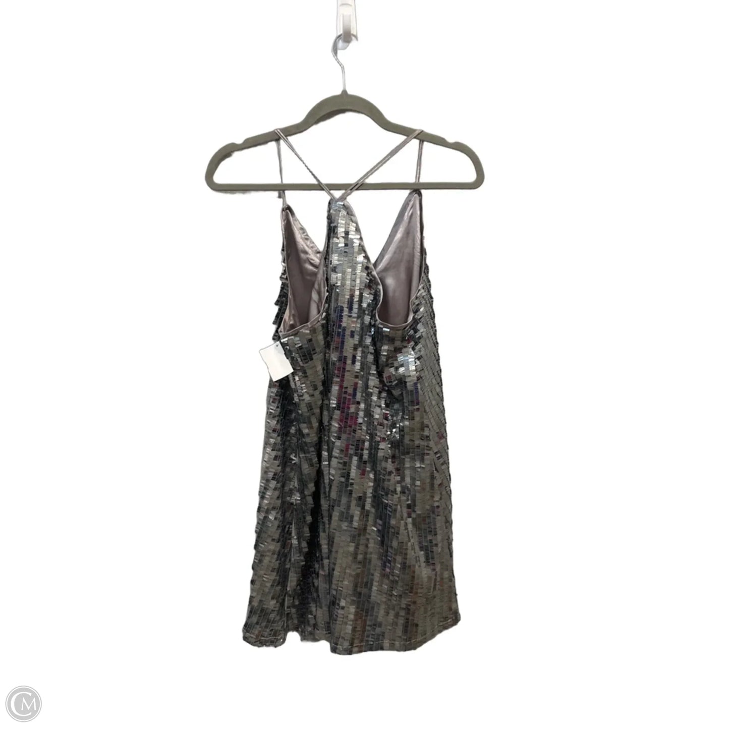 Top Sleeveless By Glam In Silver, Size: M
