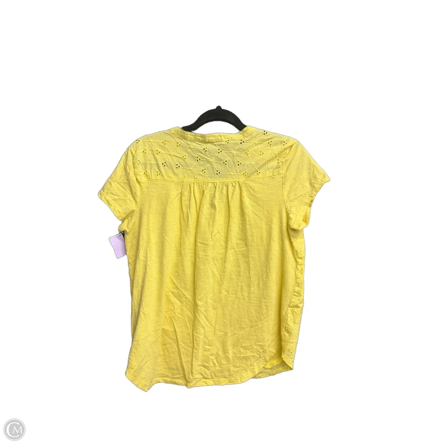 Top Short Sleeve By St Johns Bay In Yellow, Size: L