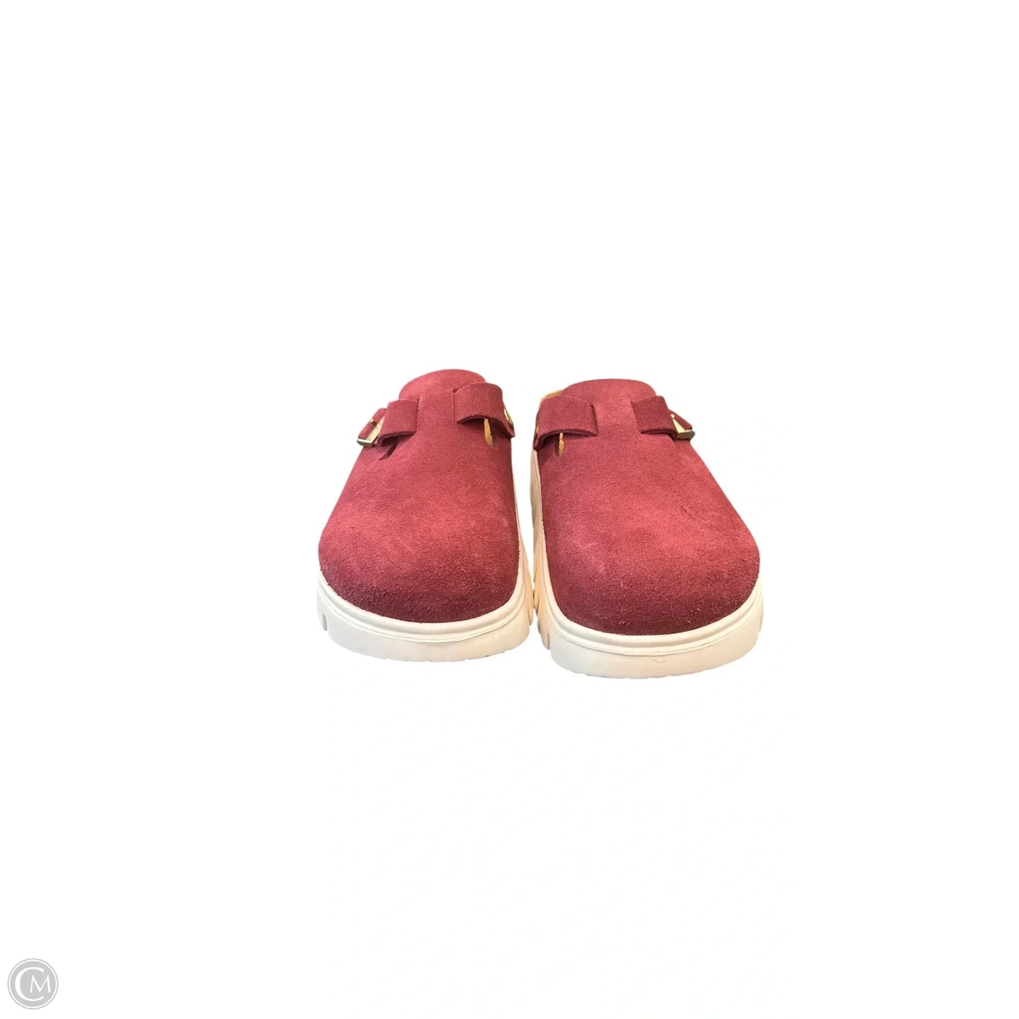 Shoes Flats By Birkenstock In Maroon, Size: 8
