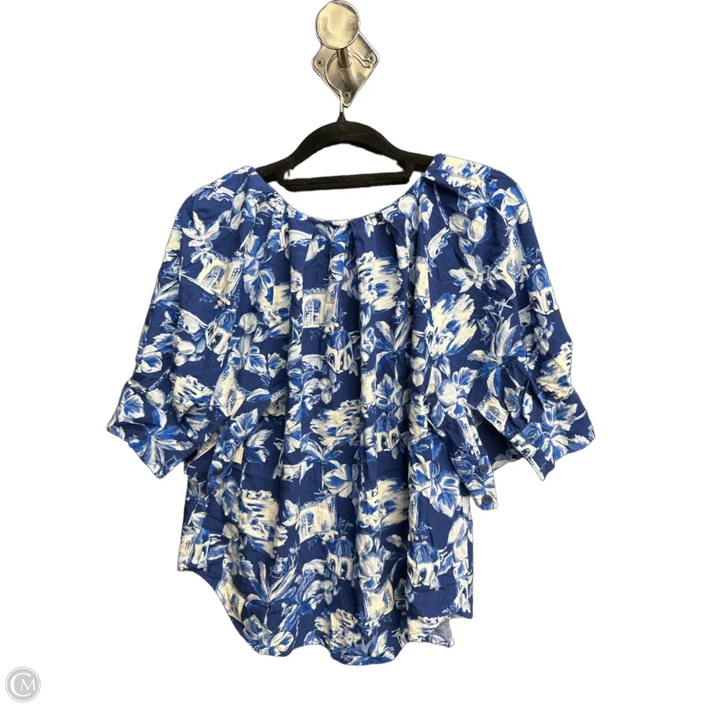 Top Short Sleeve By Loft In Blue, Size: L
