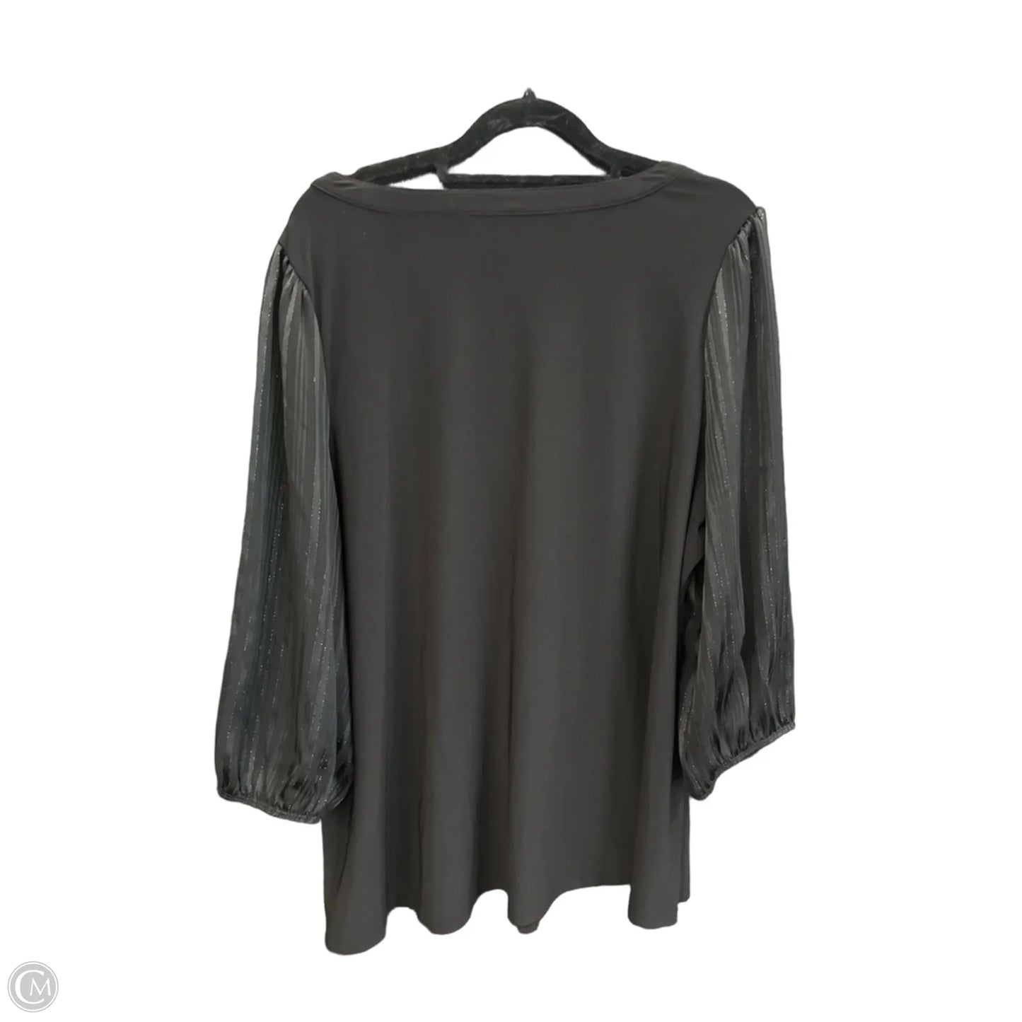 Top 3/4 Sleeve By Perseption Concept In Black, Size: 2x
