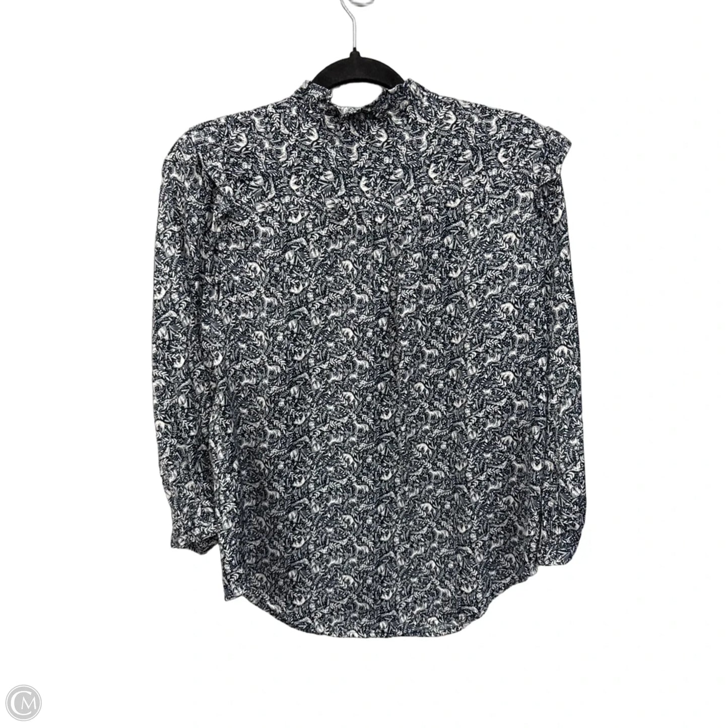 Blouse Long Sleeve By Lc Lauren Conrad In Navy, Size: M