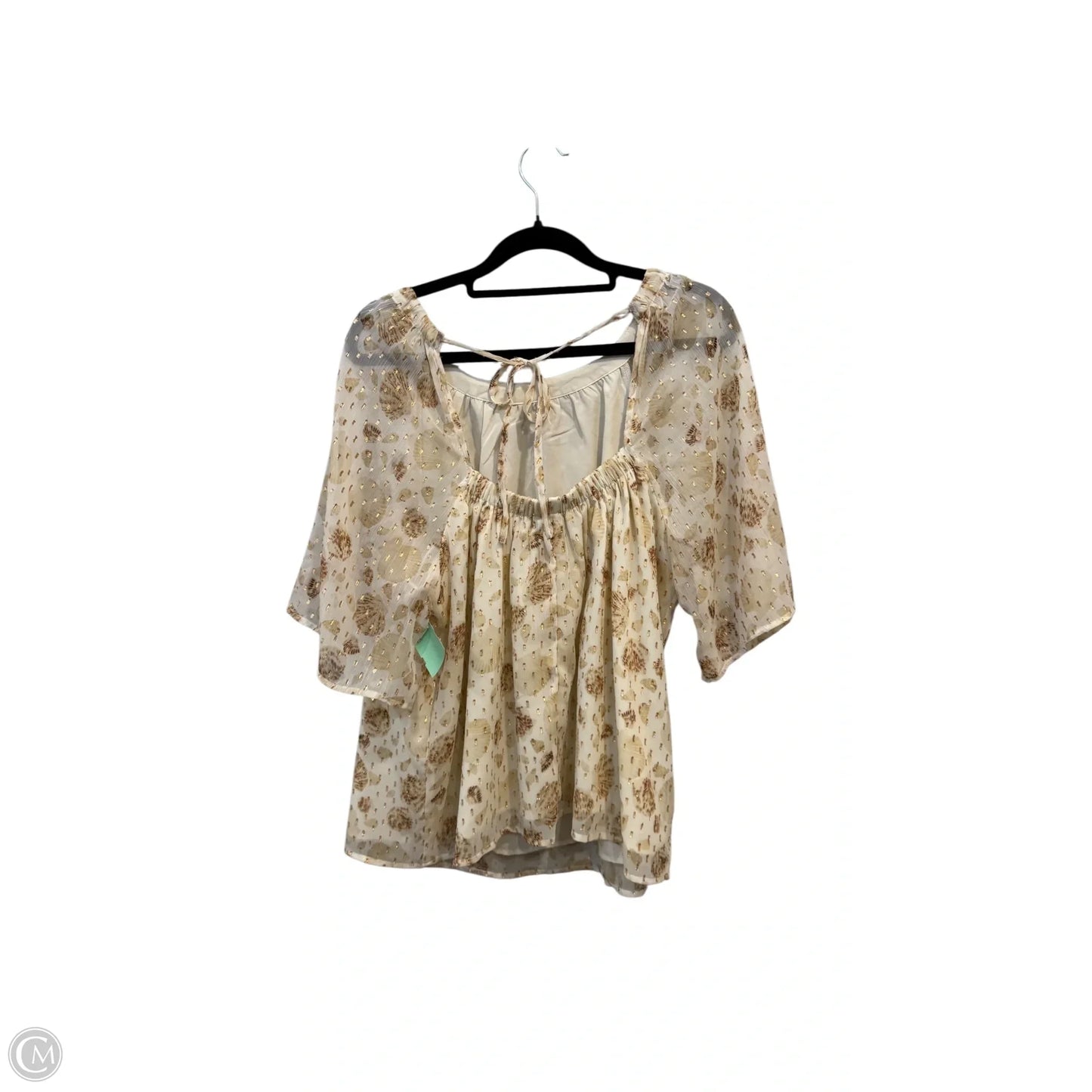 Top Short Sleeve By Loft In Cream, Size: L