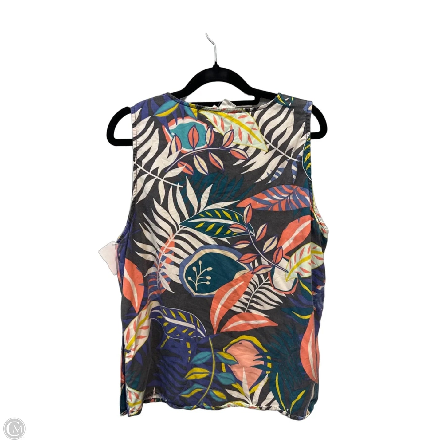 Top Sleeveless By C And C In Tropical Print, Size: L