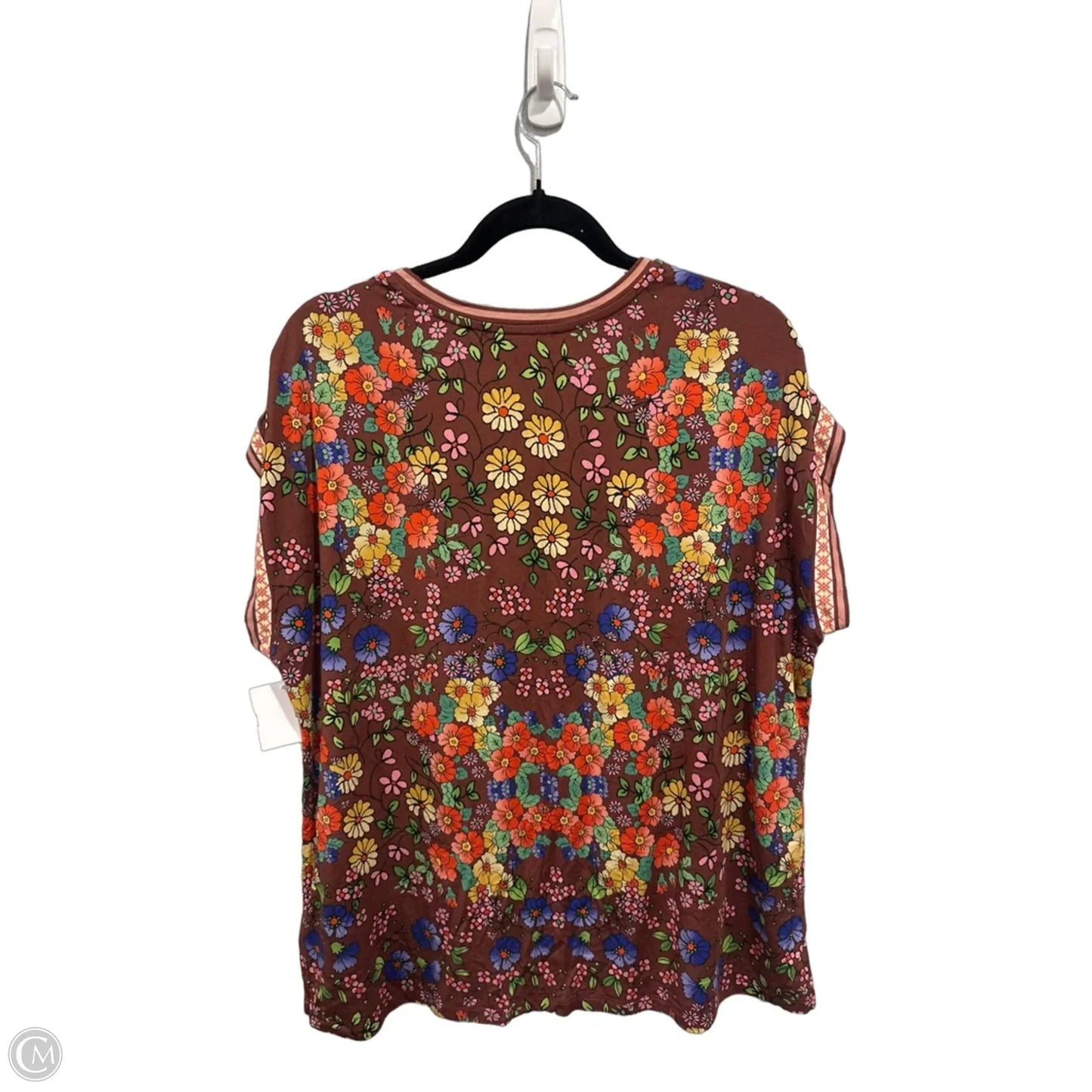 Top Short Sleeve By Johnny Was In Floral Print, Size: Xl