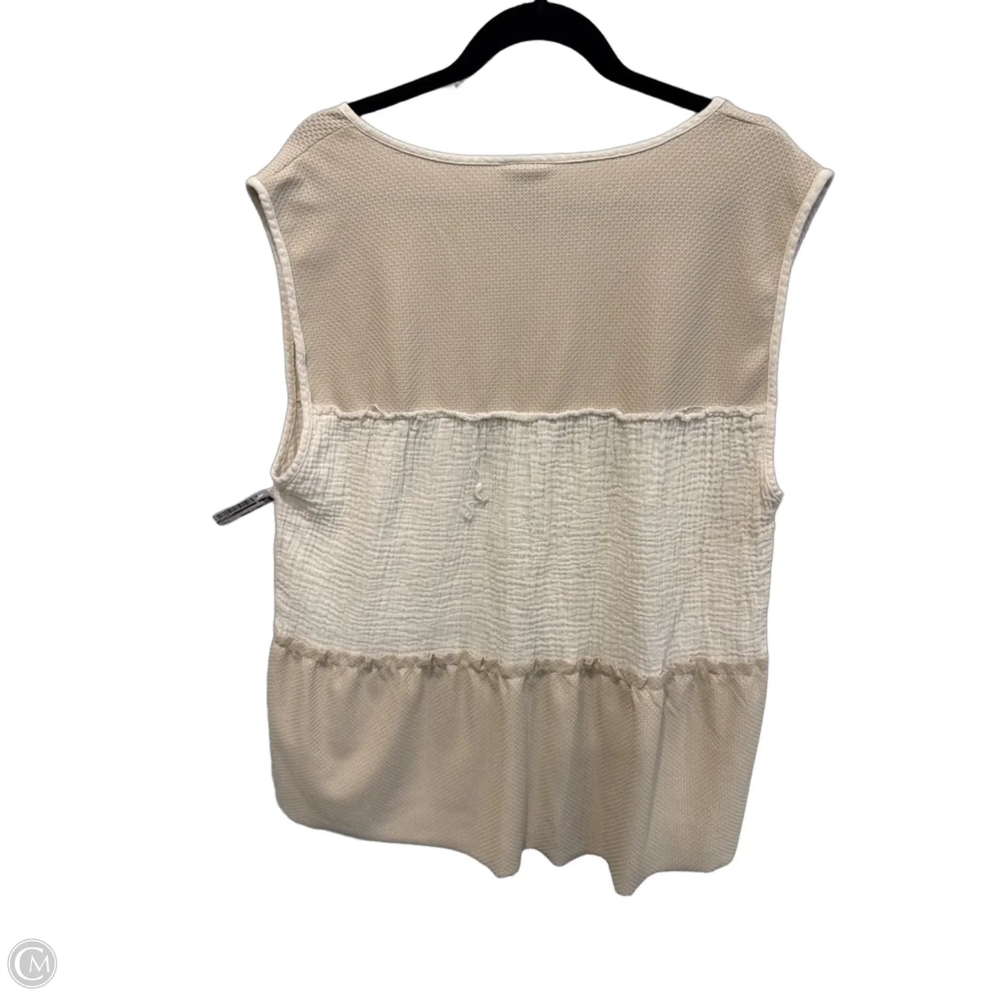 Top Sleeveless By Daytrip In Cream, Size: 2x