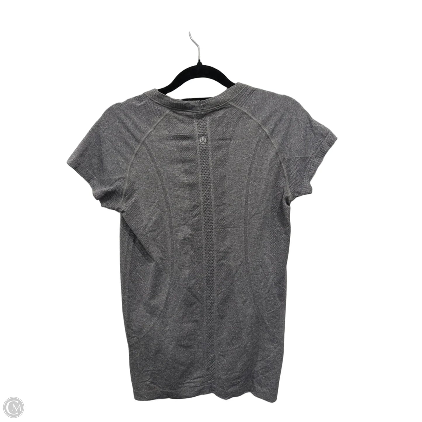Athletic Top Short Sleeve By Lululemon In Grey, Size: M