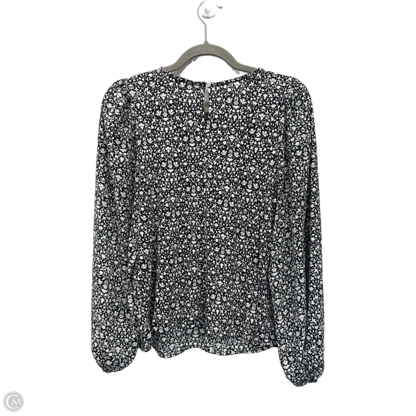 Blouse Long Sleeve By Loft In Black & White, Size: S