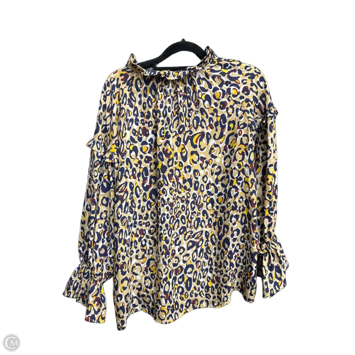 Blouse Long Sleeve By Clothes Mentor In Animal Print, Size: S
