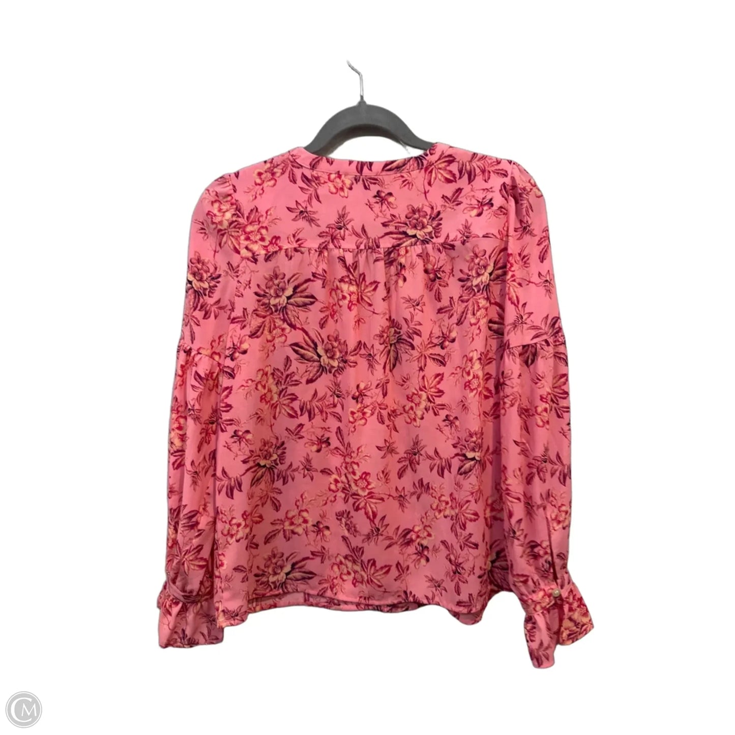 Blouse Long Sleeve By Loft In Pink & Red, Size: Xs