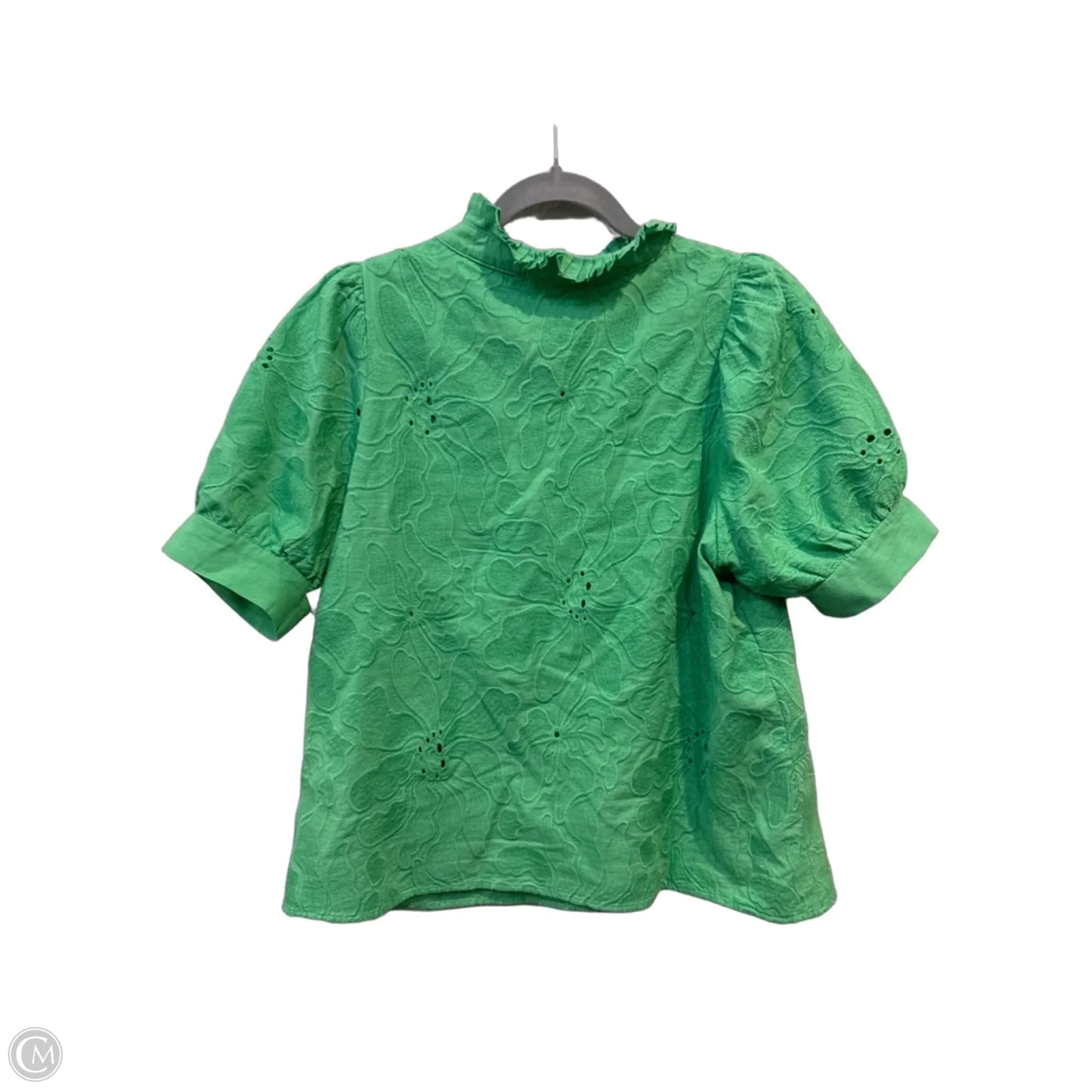 Blouse Short Sleeve By Entro In Green, Size: M