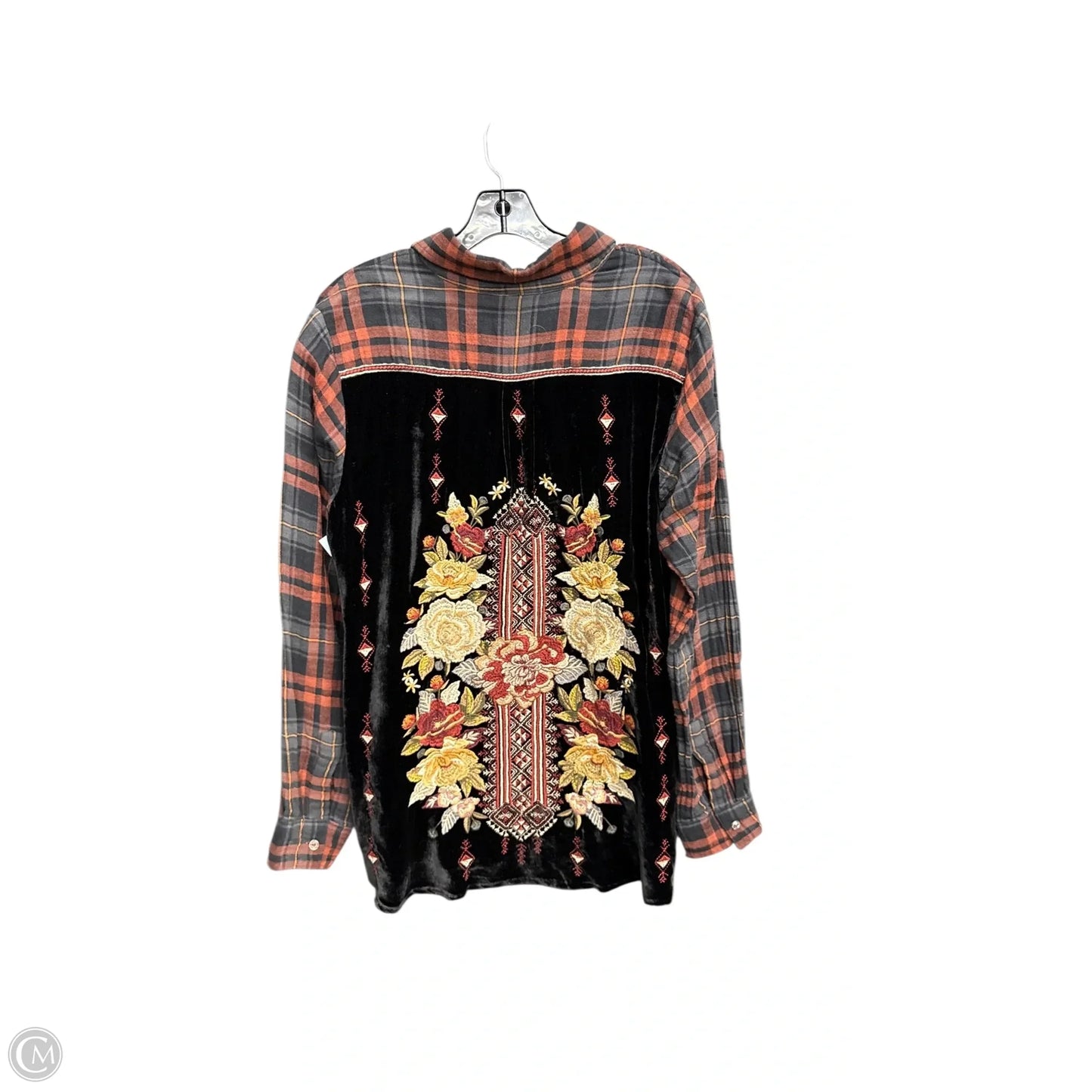 Top Long Sleeve By Johnny Was In Plaid Pattern, Size: M
