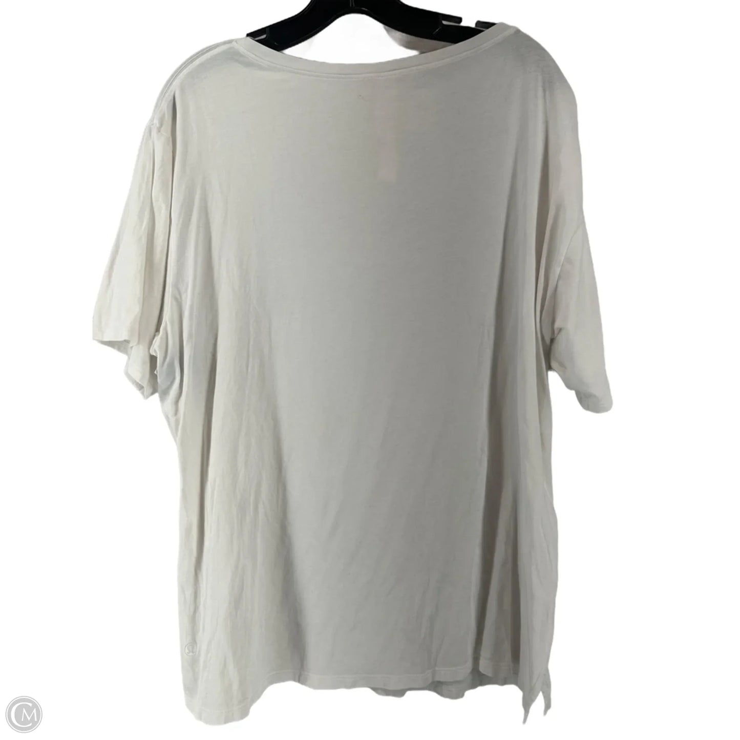 Athletic Top Short Sleeve By Lululemon In White, Size: 12