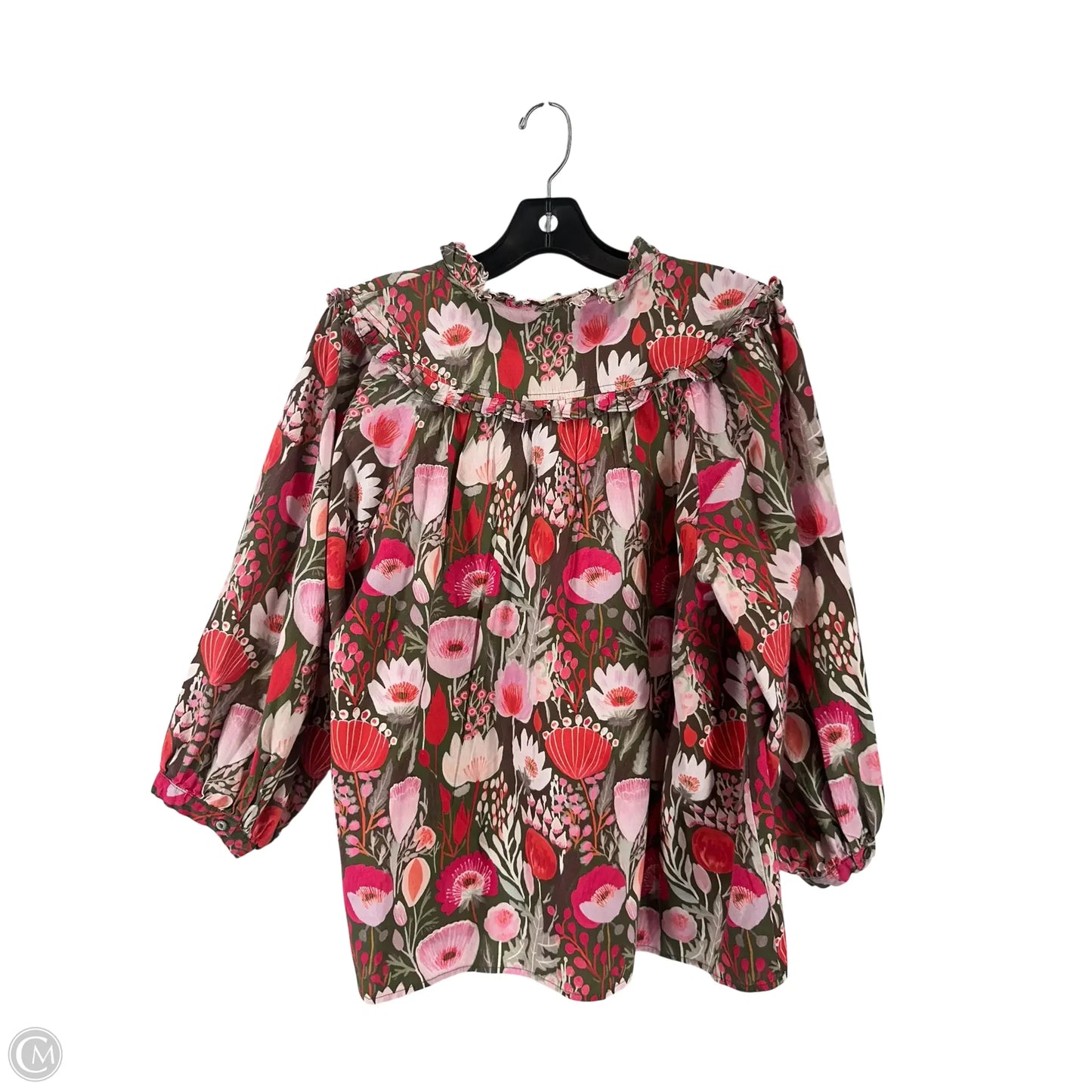 Blouse 3/4 Sleeve By Entro In Floral Print, Size: L