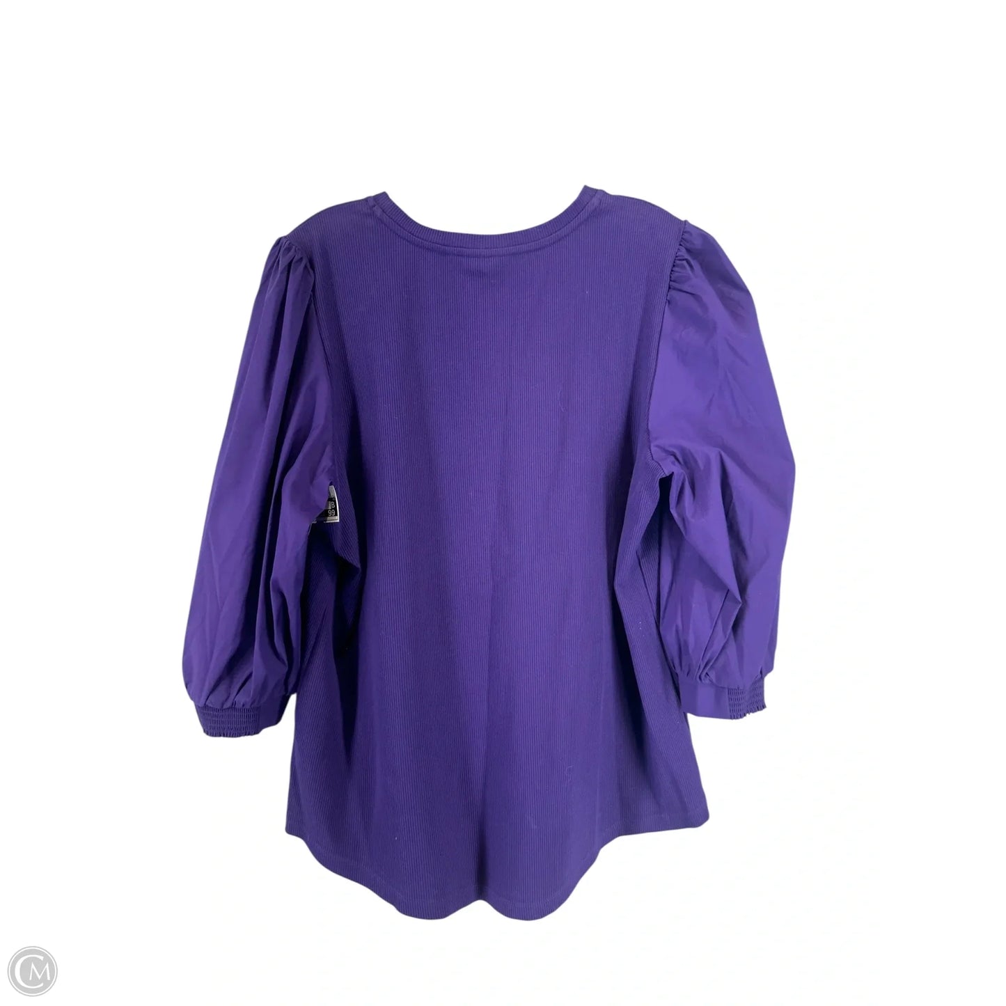 Top 3/4 Sleeve By Chicos In Purple, Size: Xl