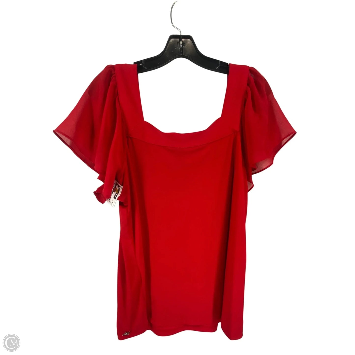 Top Short Sleeve By Calvin Klein In Red, Size: M