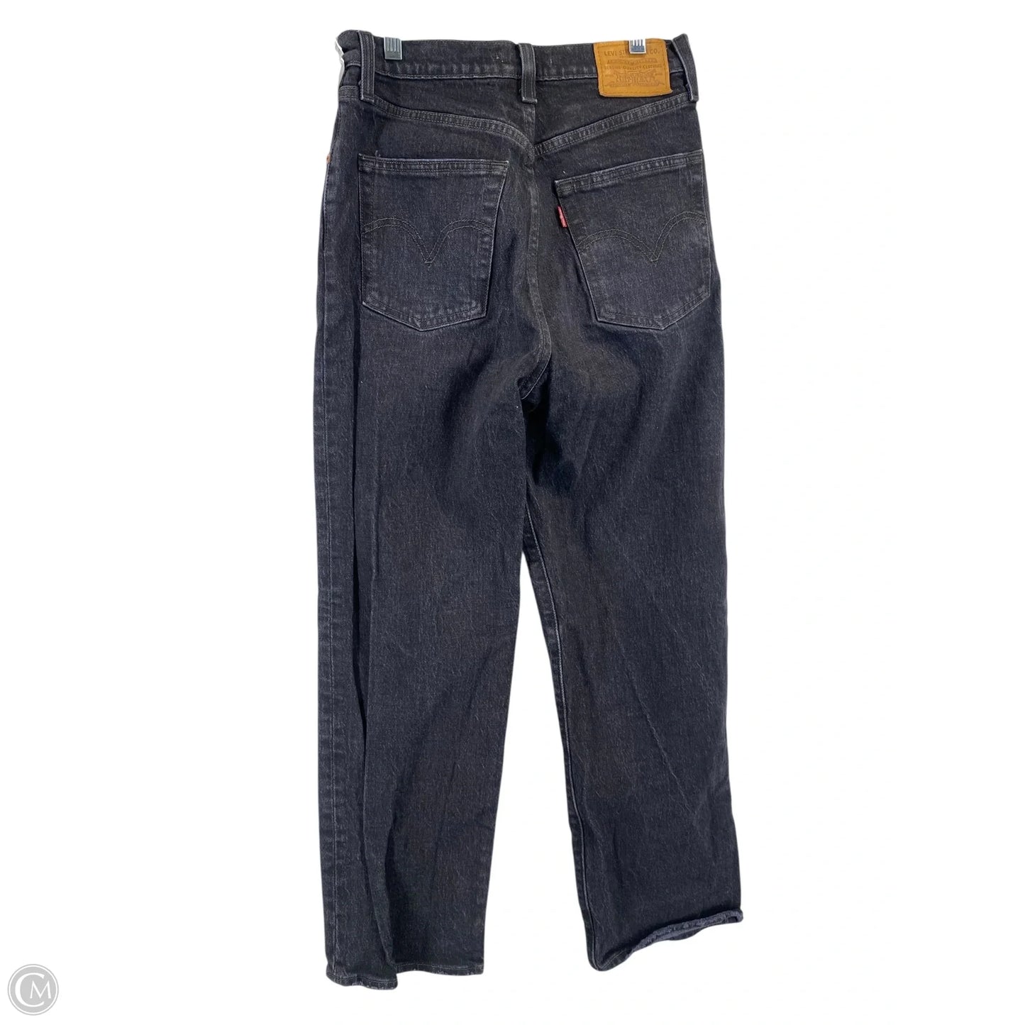 Jeans Straight By Levis In Black Denim, Size: 26