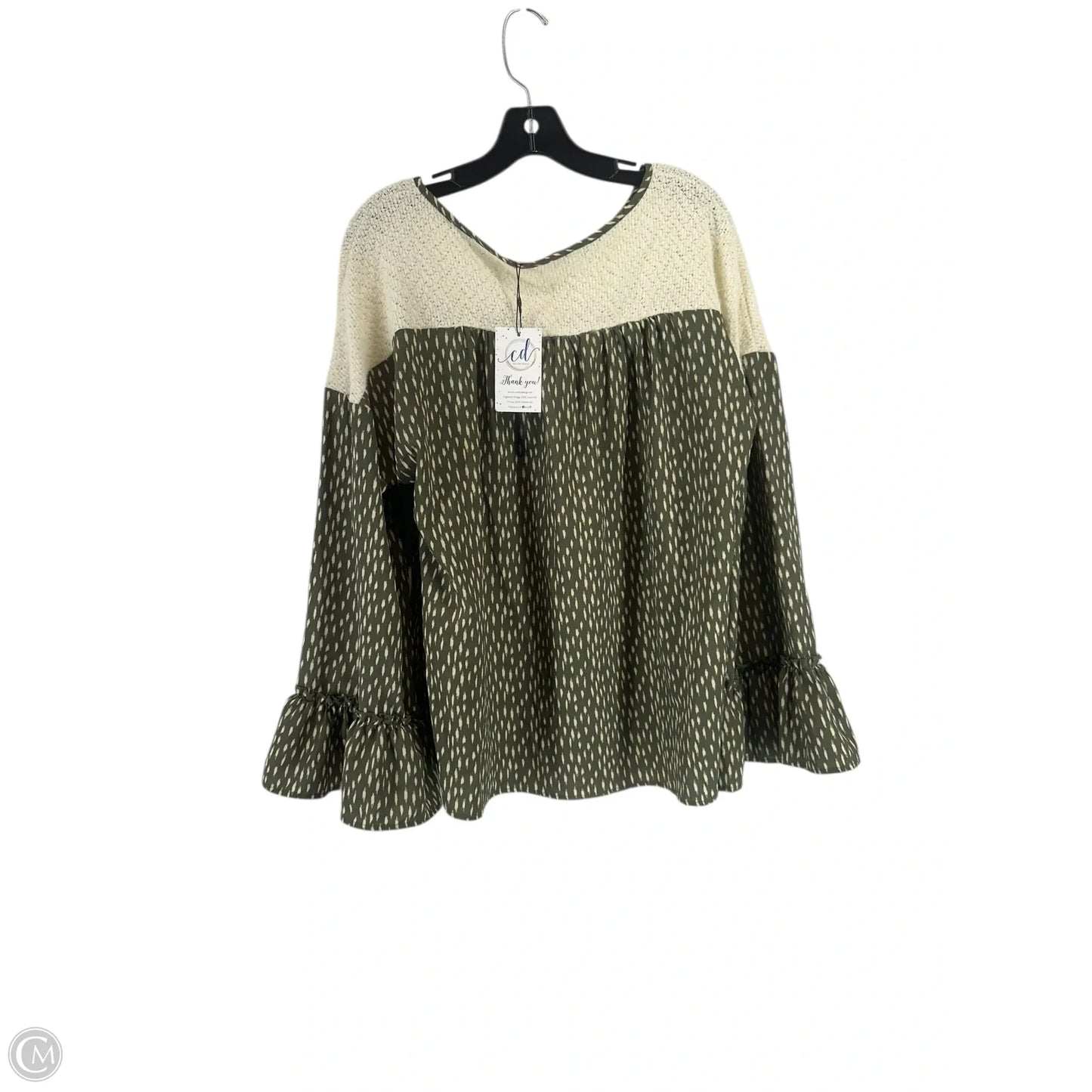 Top Long Sleeve By Hailey & Co In Green, Size: M