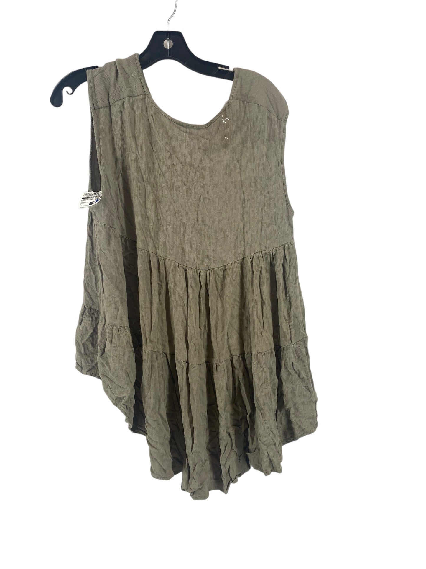 Green Top Sleeveless Clothes Mentor, Size L