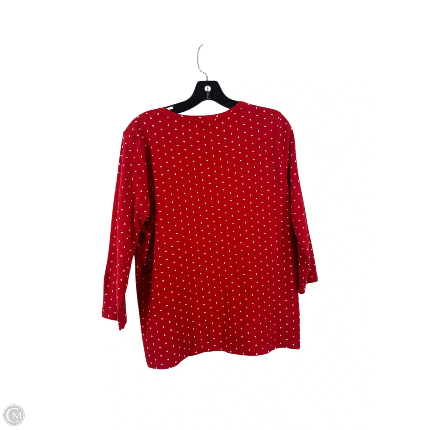 Top Long Sleeve By Kim Rogers In Polkadot Pattern, Size: M