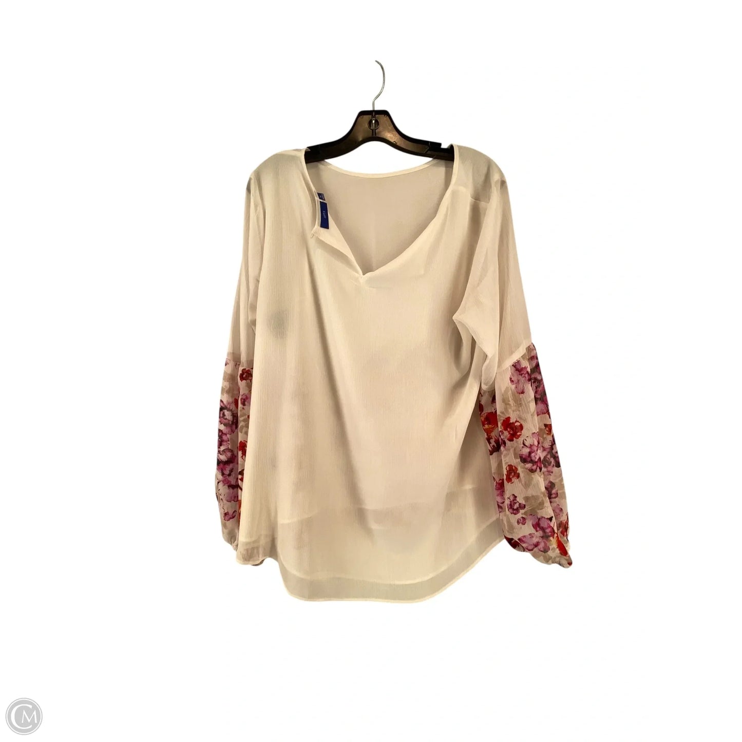Top Long Sleeve By Apt 9 In White, Size: Xl