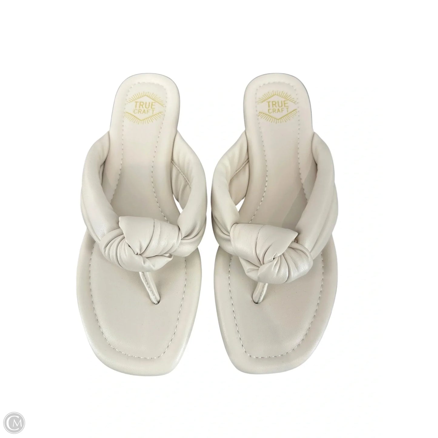 Sandals Flip Flops By True Craft In Cream, Size: 8.5
