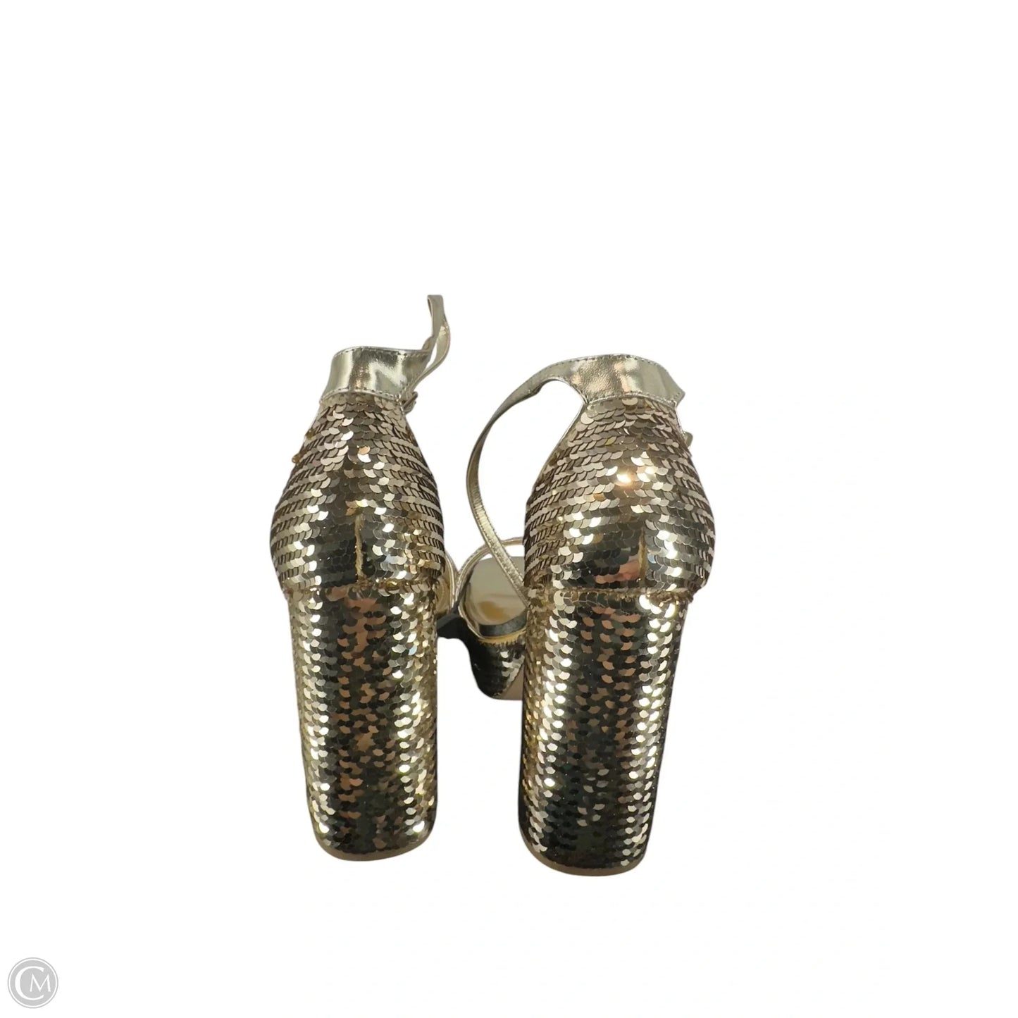 Sandals Heels Block By Madden Girl In Gold, Size: 8
