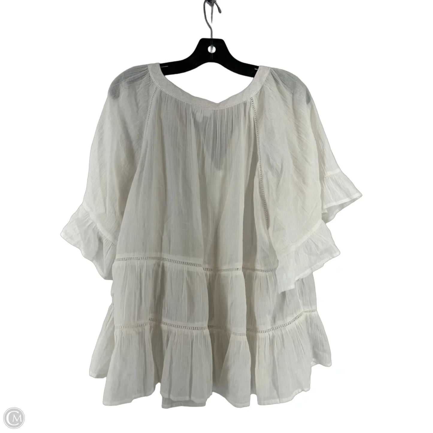 Top Short Sleeve By Clothes Mentor In White, Size: L