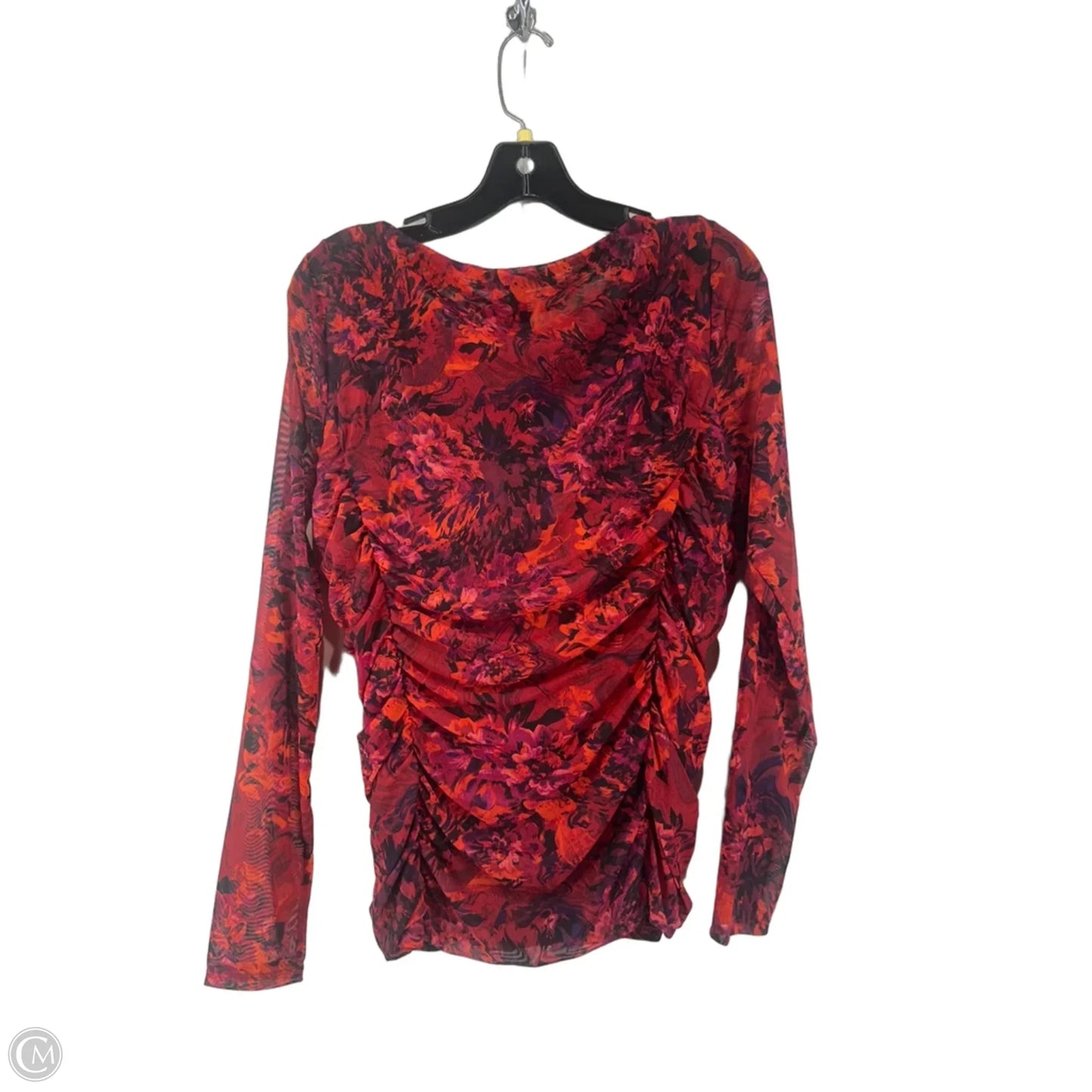 Top Long Sleeve By White House Black Market In Red, Size: L