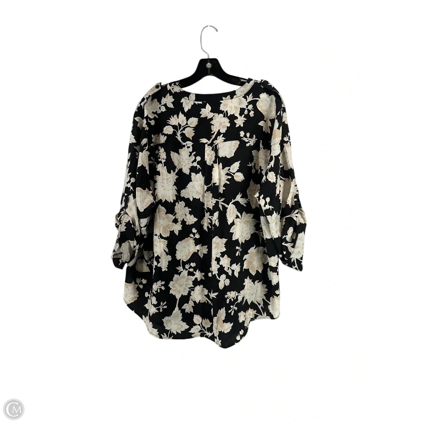 Blouse 3/4 Sleeve By Torrid In Black & Cream, Size: 2x