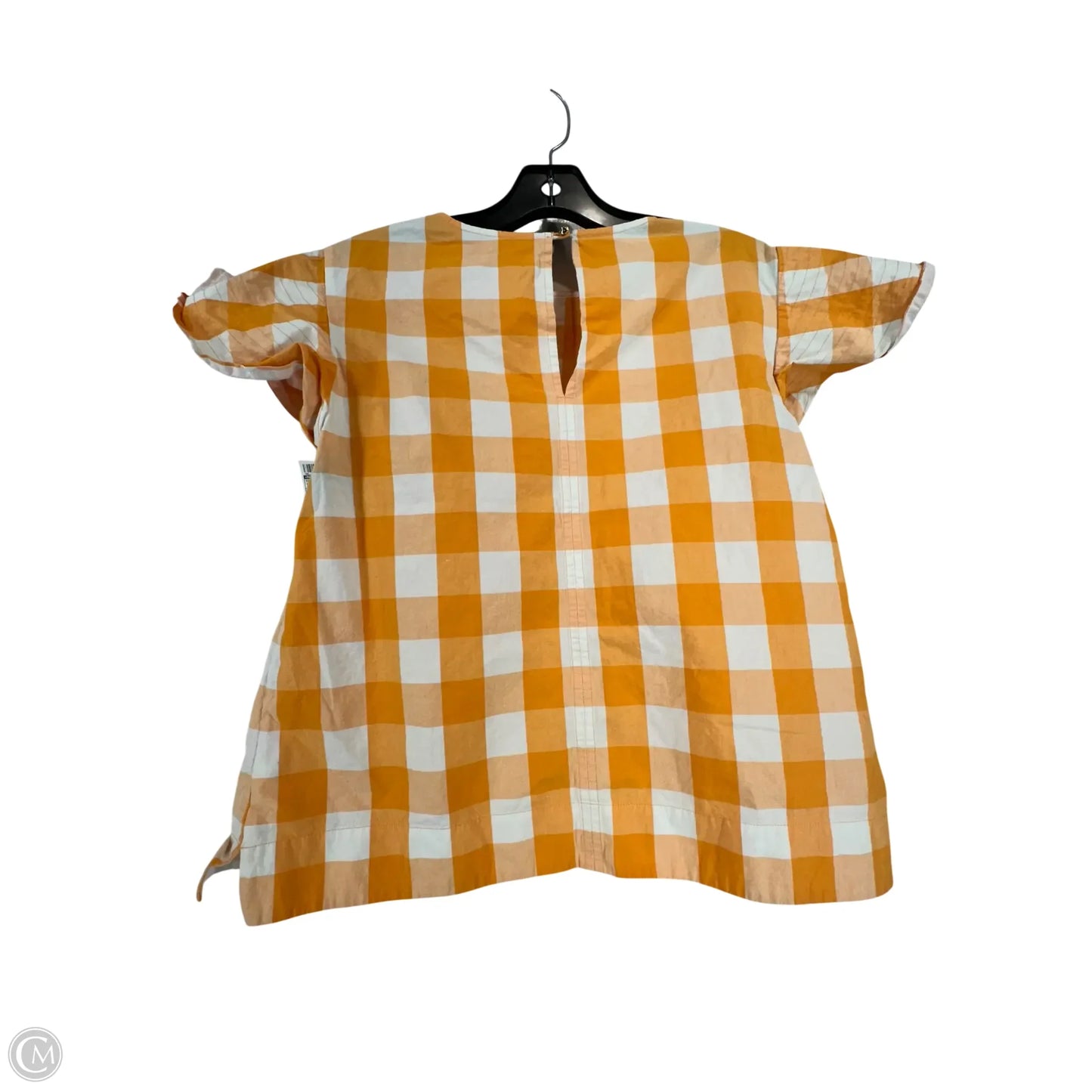 Top Short Sleeve By Draper James In Orange & White, Size: S