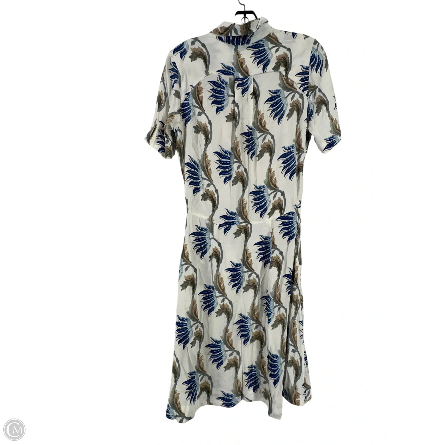 Dress Casual Midi By Clothes Mentor In Blue & Cream, Size: 6