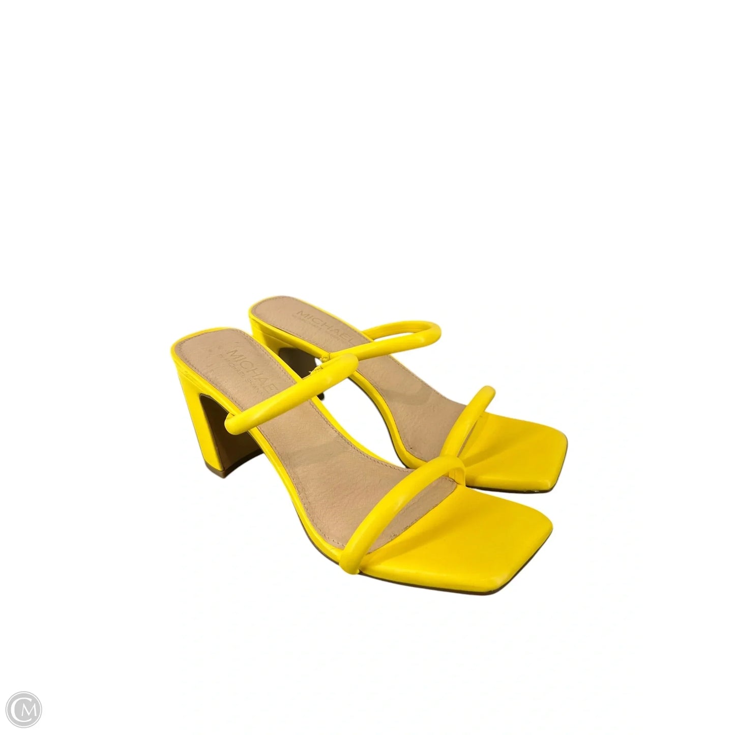 Sandals Heels Block By Michael Shannon In Yellow, Size: 8