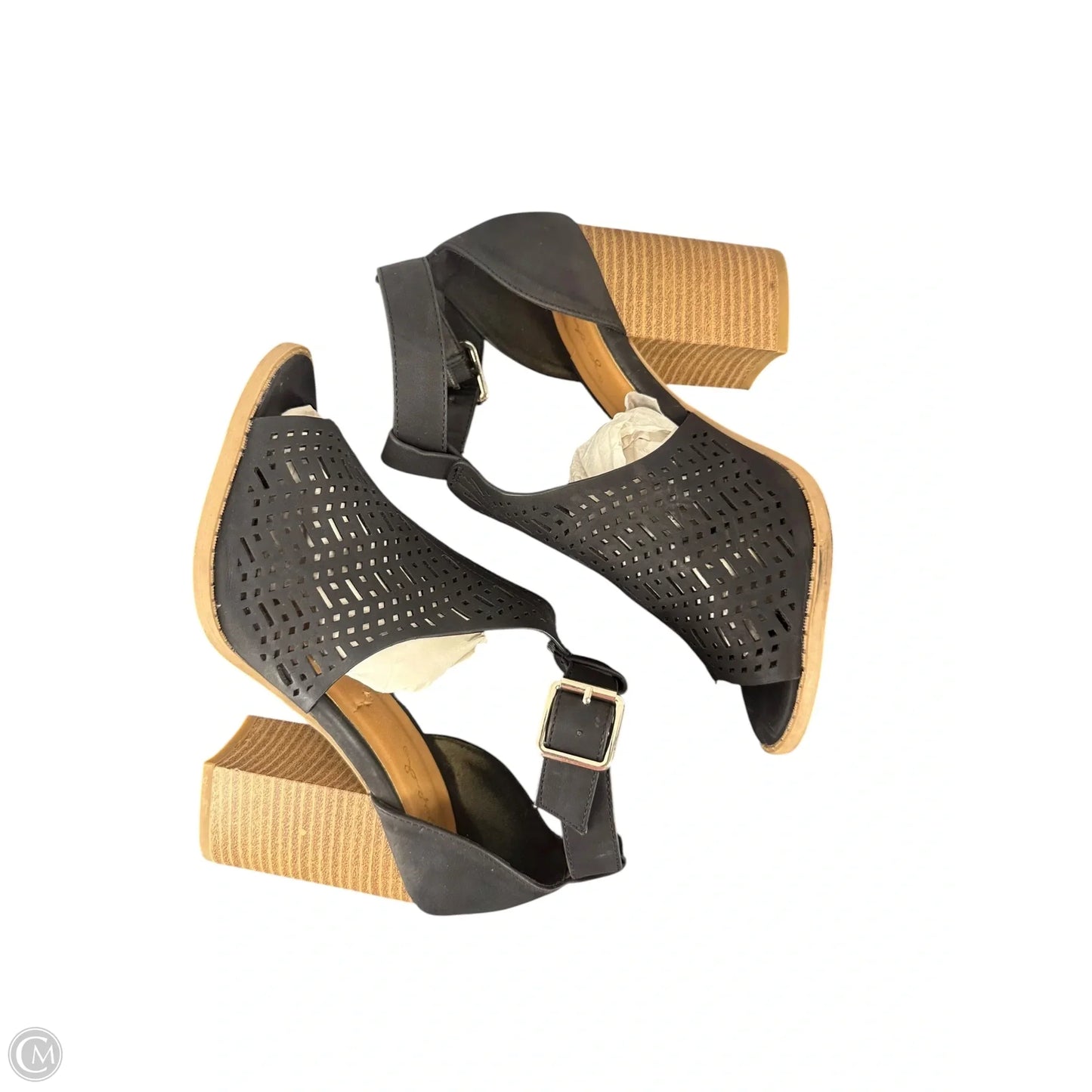 Sandals Heels Block By Qupid In Black, Size: 6