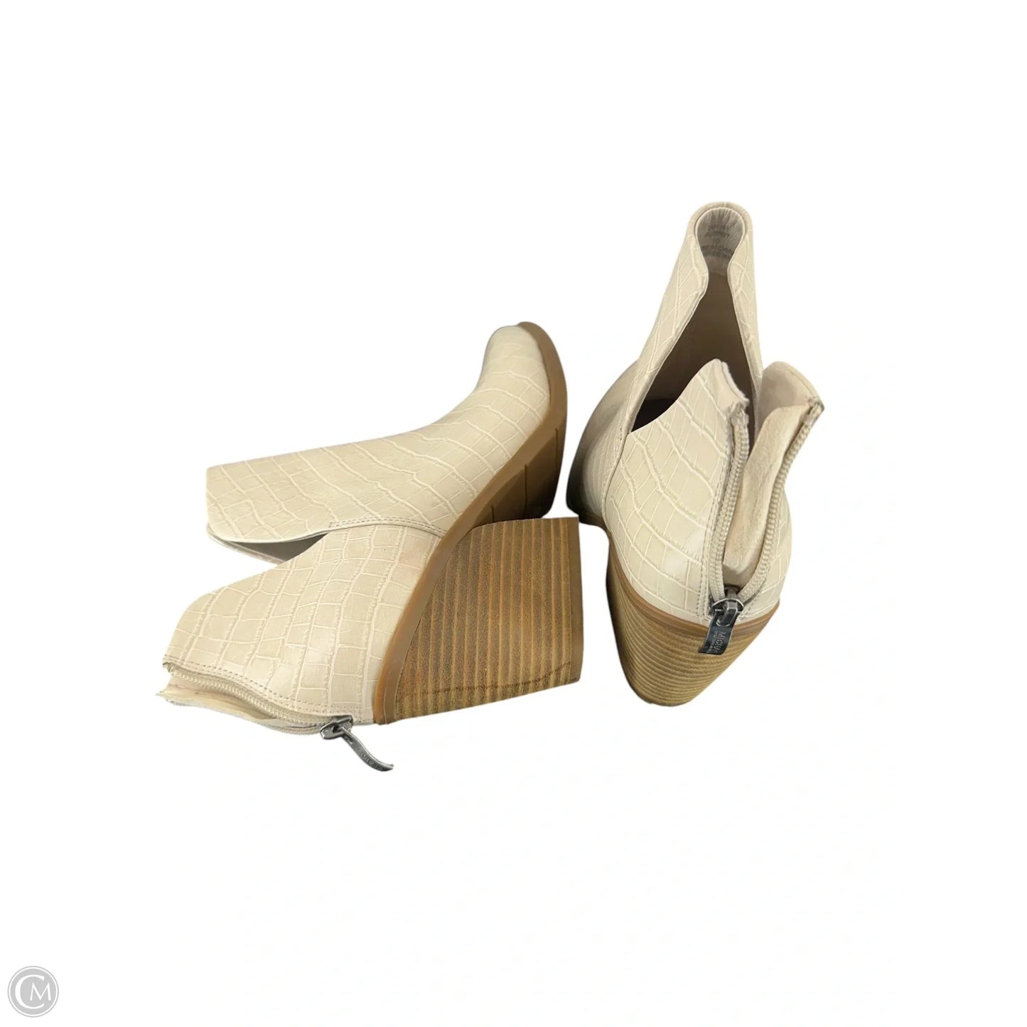 Boots Ankle Heels By Michael Shannon In Ivory, Size: 10